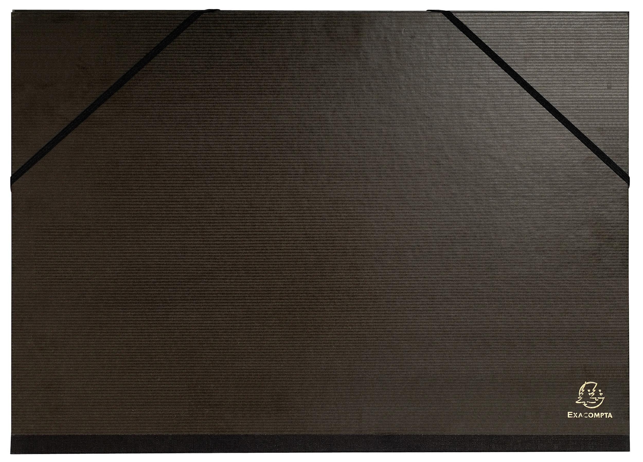 Schreibmappe 10x Zeichenmappe + Gummizug A3 Kraft schwarz 32x45cm Schwarz 548000E