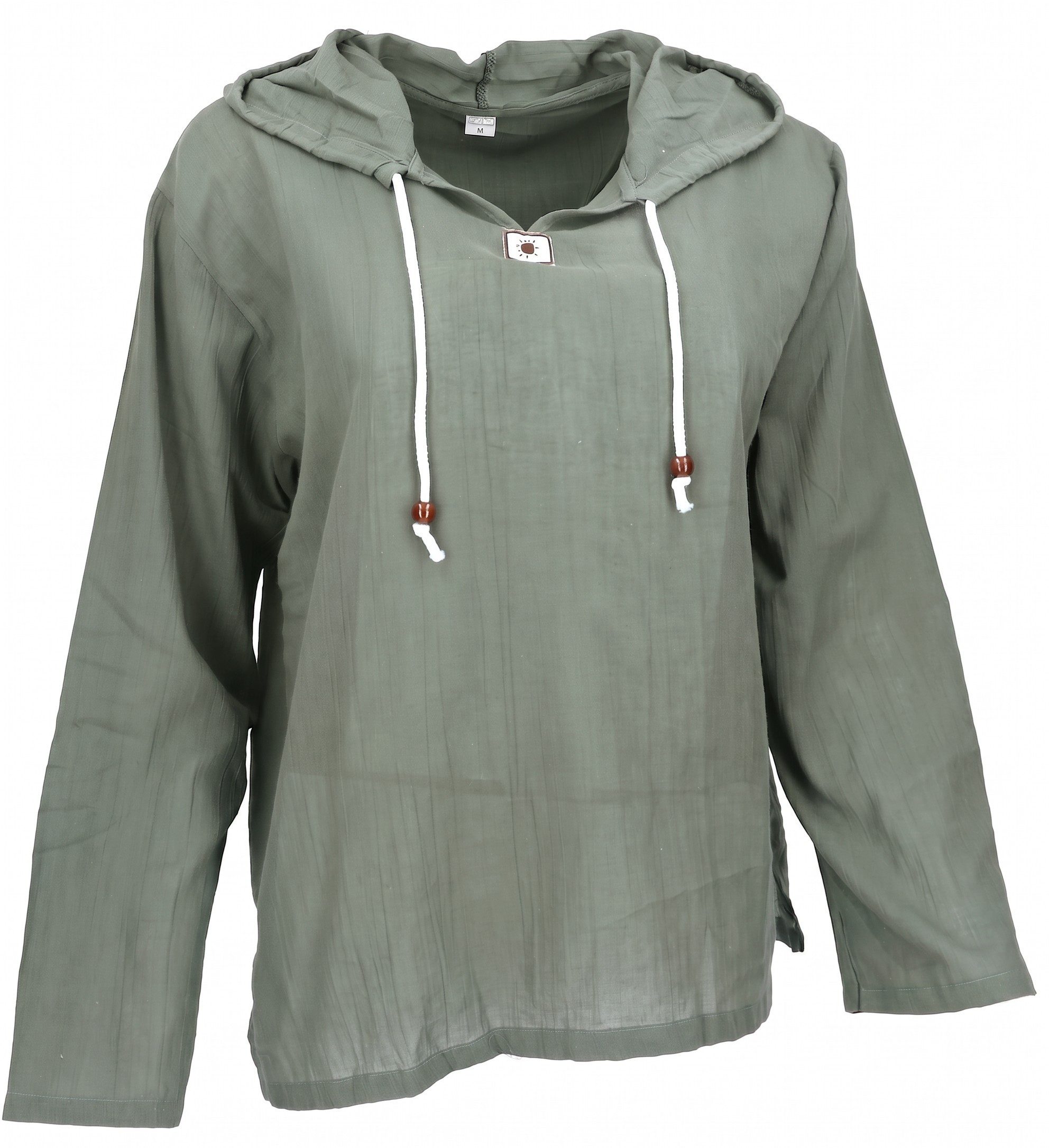 Guru-Shop Hemd & Shirt Yoga Hemd, leichtes Freizeithemd mit Kapuze,.. Ethno Style, alternative Bekleidung – Bild 4 von 5