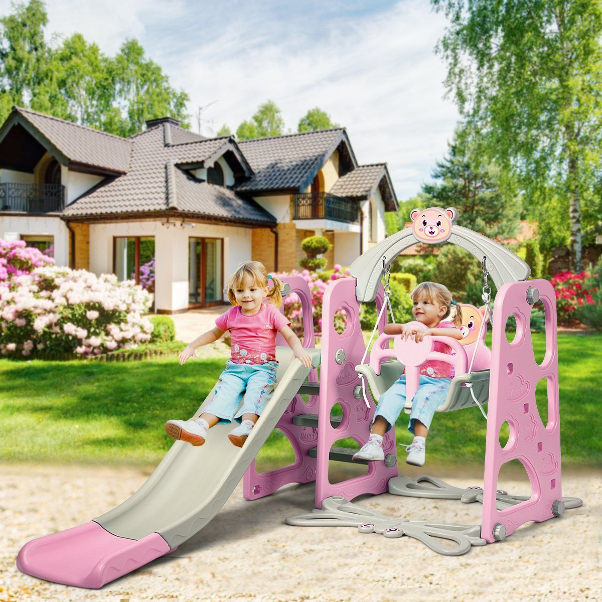 COSTWAY Rutsche »Kinder Gartenschaukel Kinderschaukel Rutschbahn