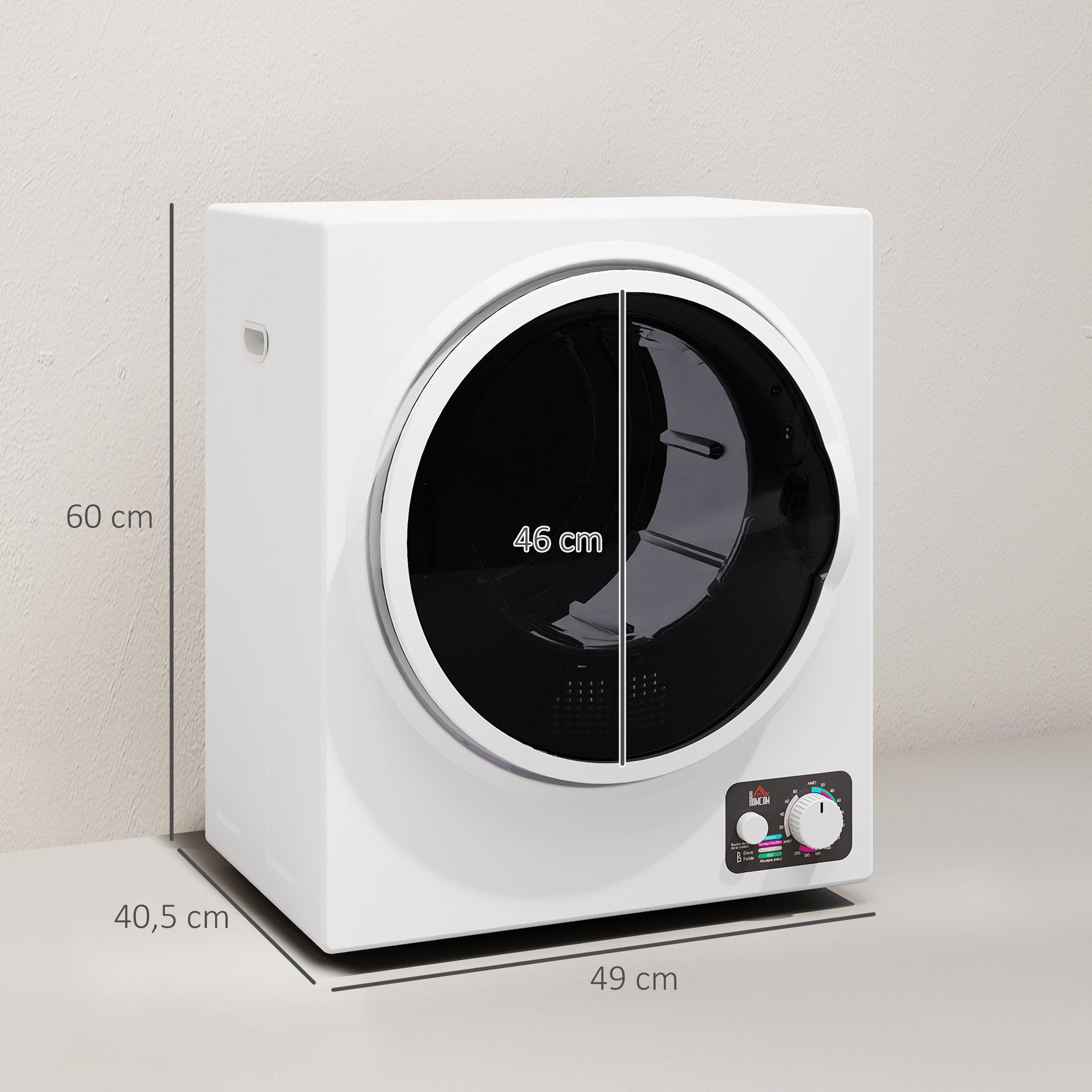 HOMCOM Ablufttrockner B61-007V90WT B61-007V90WT, Kompakt, 4 Programme, Wandmontage möglich