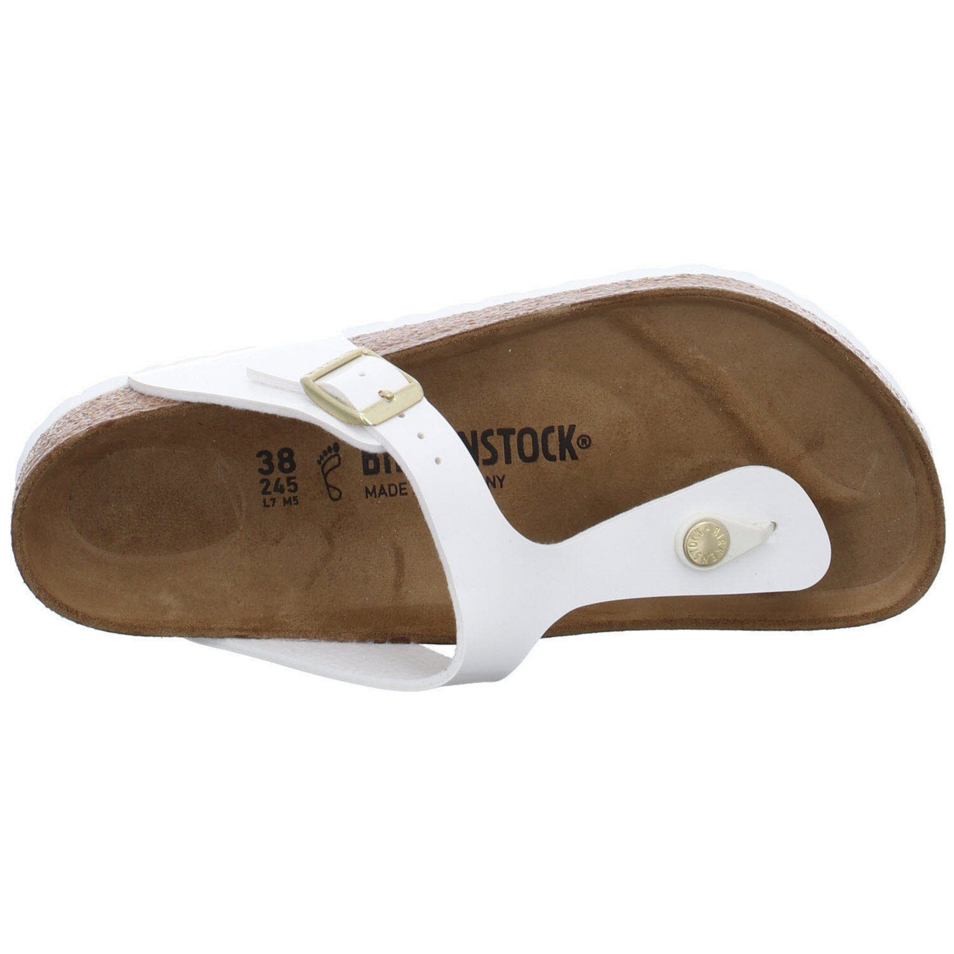 Birkenstock BS Pantolette Sandalen Zehentrenner Damen Zehentrenner Synthetik weiß Gizeh