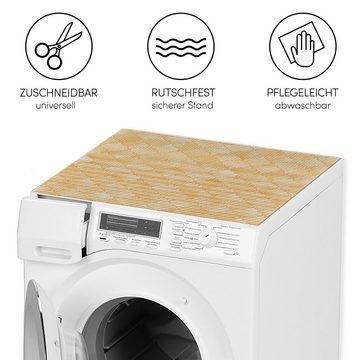 matches21 HOME & HOBBY Antirutschmatte Waschmaschinenauflage Fliesen gelb 65 x 60 cm rutschfest, Waschmaschinenabdeckung als Abdeckung für Waschmaschine und Trockner