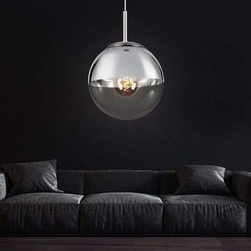etc-shop LED Pendelleuchte, Leuchtmittel inklusive, Warmweiß, Pendel Decken Lampe Kugel Wohn Ess Schlaf Zimmer Glas Hänge Leuchte im