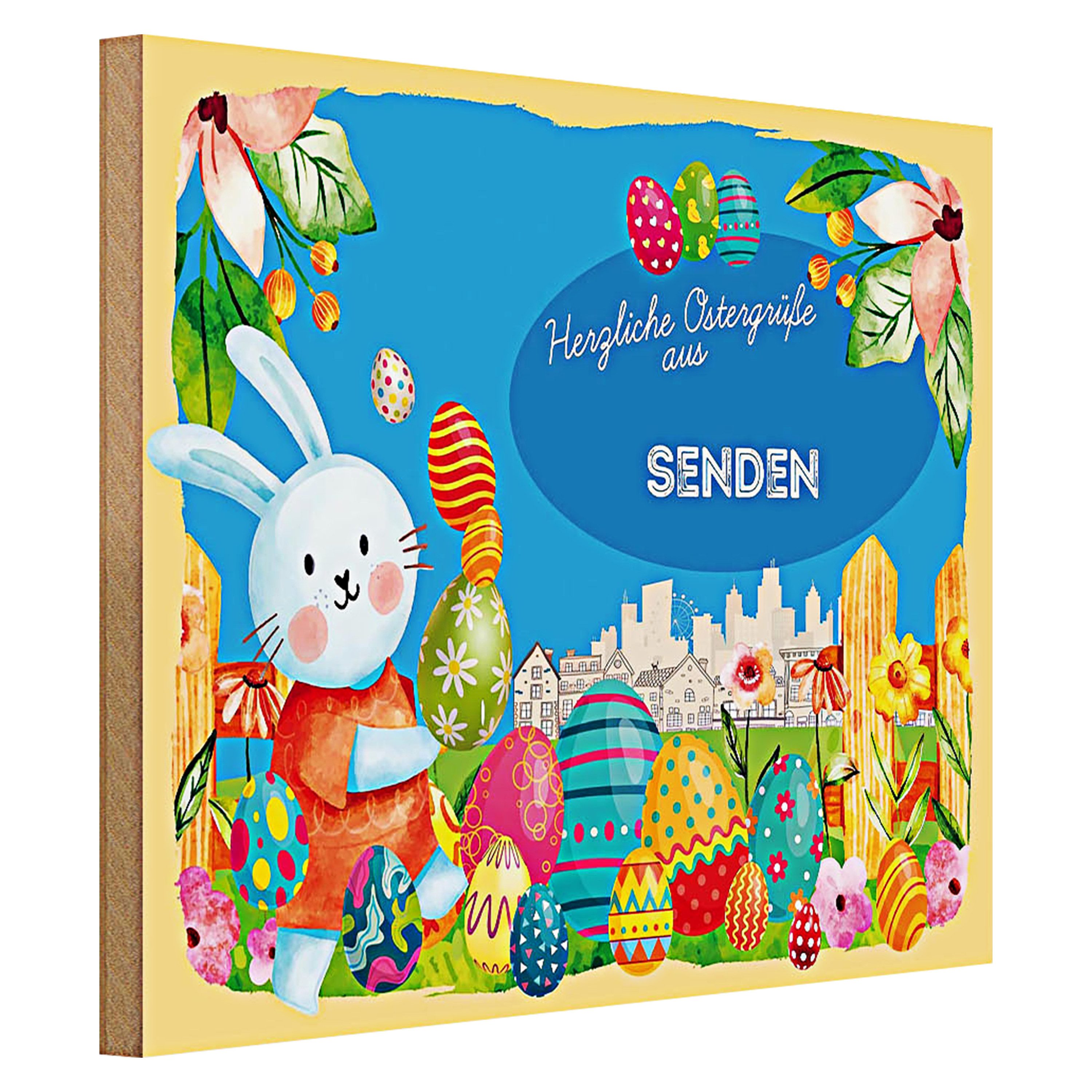 Roomando Holzbild Ostern Ostergrüße 40x30cm SENDEN