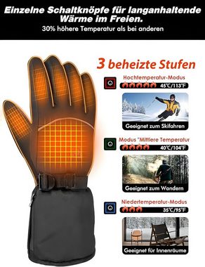 Diyarts Skihandschuhe (Heizhandschuhe mit Premium-Qualität, Wasserdicht, rutschfest, Touchscreen-fähig, breite Heizzone, beheizbar) wiederaufladbare elektrische Heizhandschuhe Männer Frauen