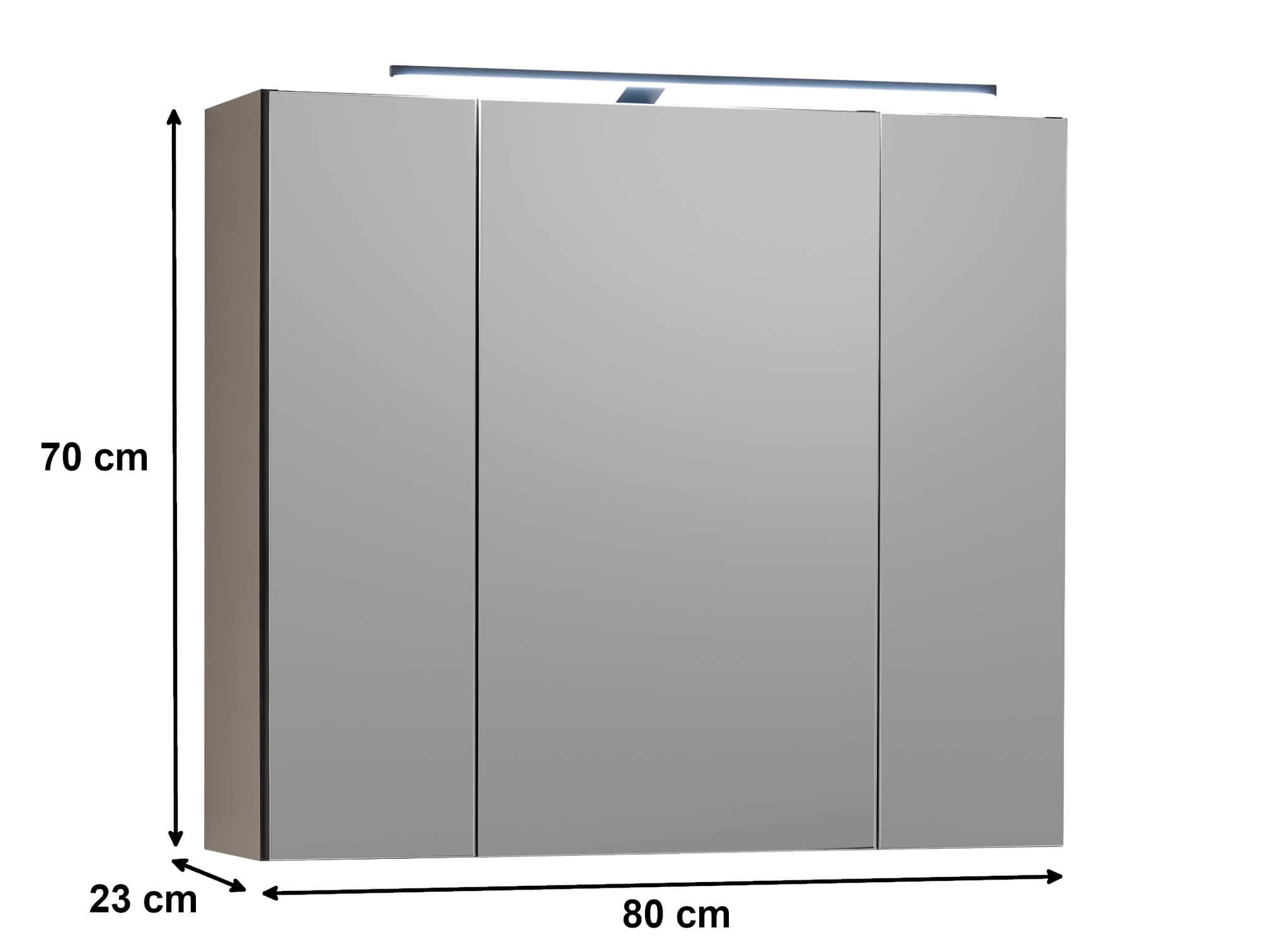 moebel-dich-auf Badezimmerspiegelschrank VENEZIA (Badezimmer Spiegelschrank in kaschmir 80 cm breit)