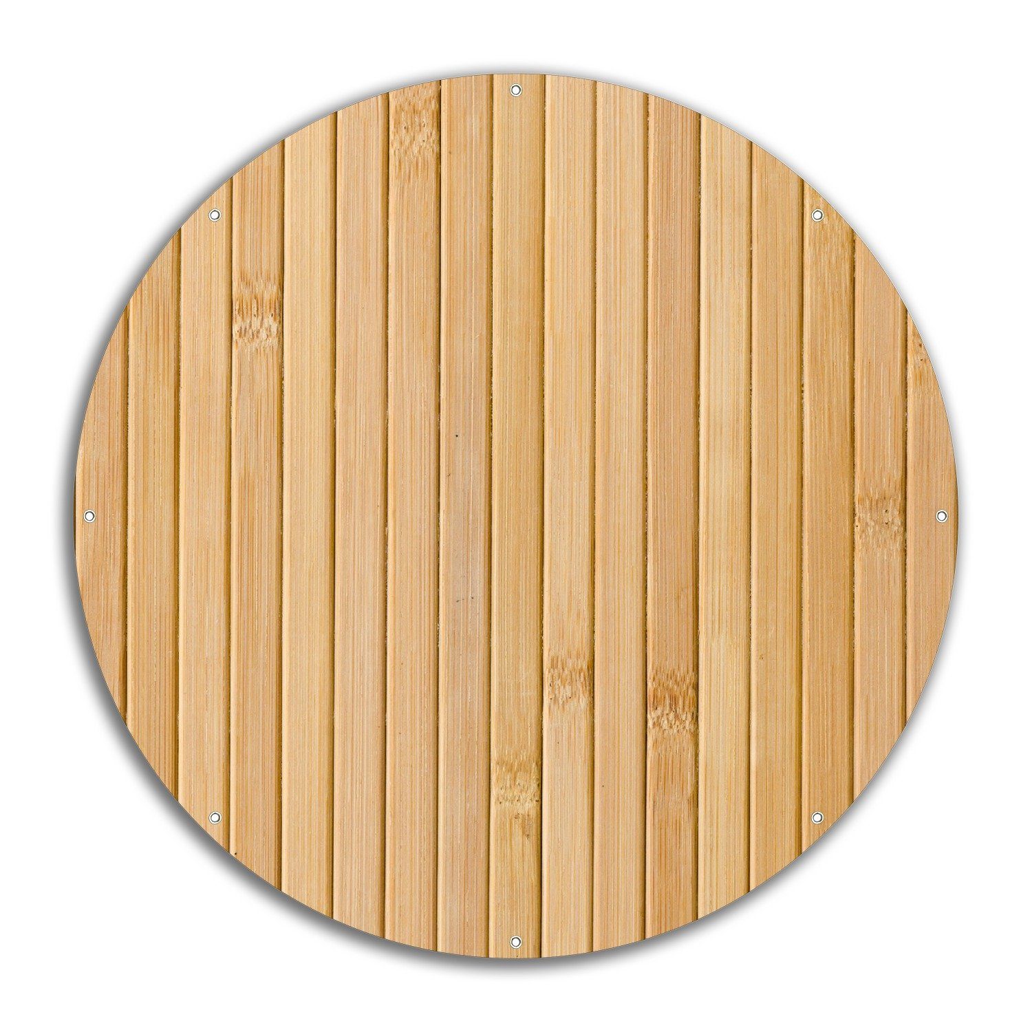 Wallario Sichtschutzzaunmatten Holzpanele hell, rund