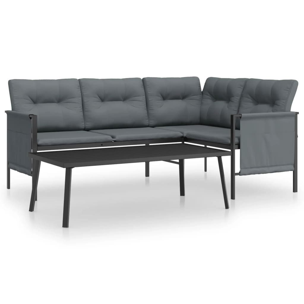vidaXL Gartenlounge-Set, 2-tlg. Lounge Set Anthrazit Stahl