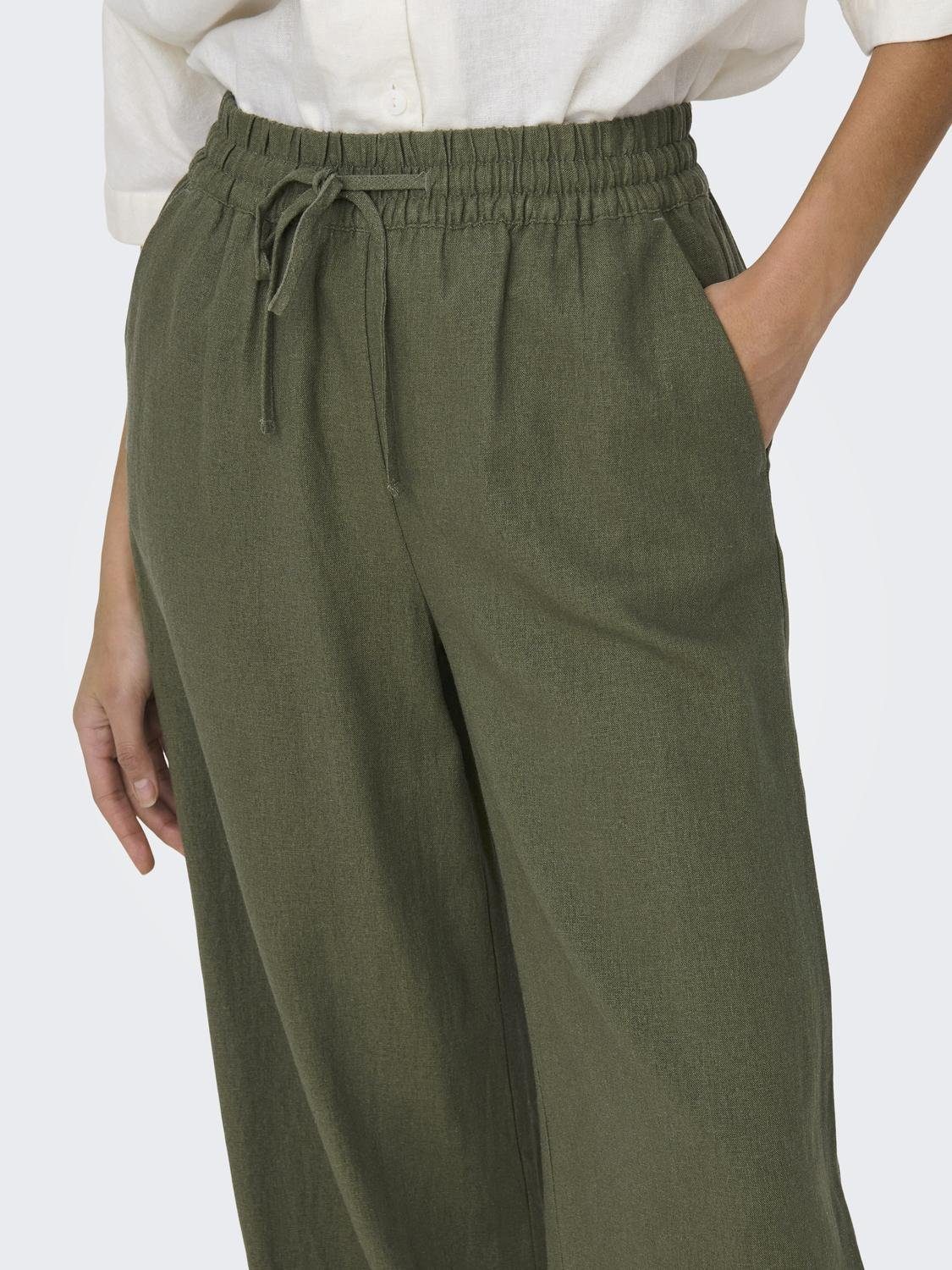 JDY Schlupfhose JDYSAY LINEN HW WIDE PANT WVN NOOS Sommerhose mit Leinen