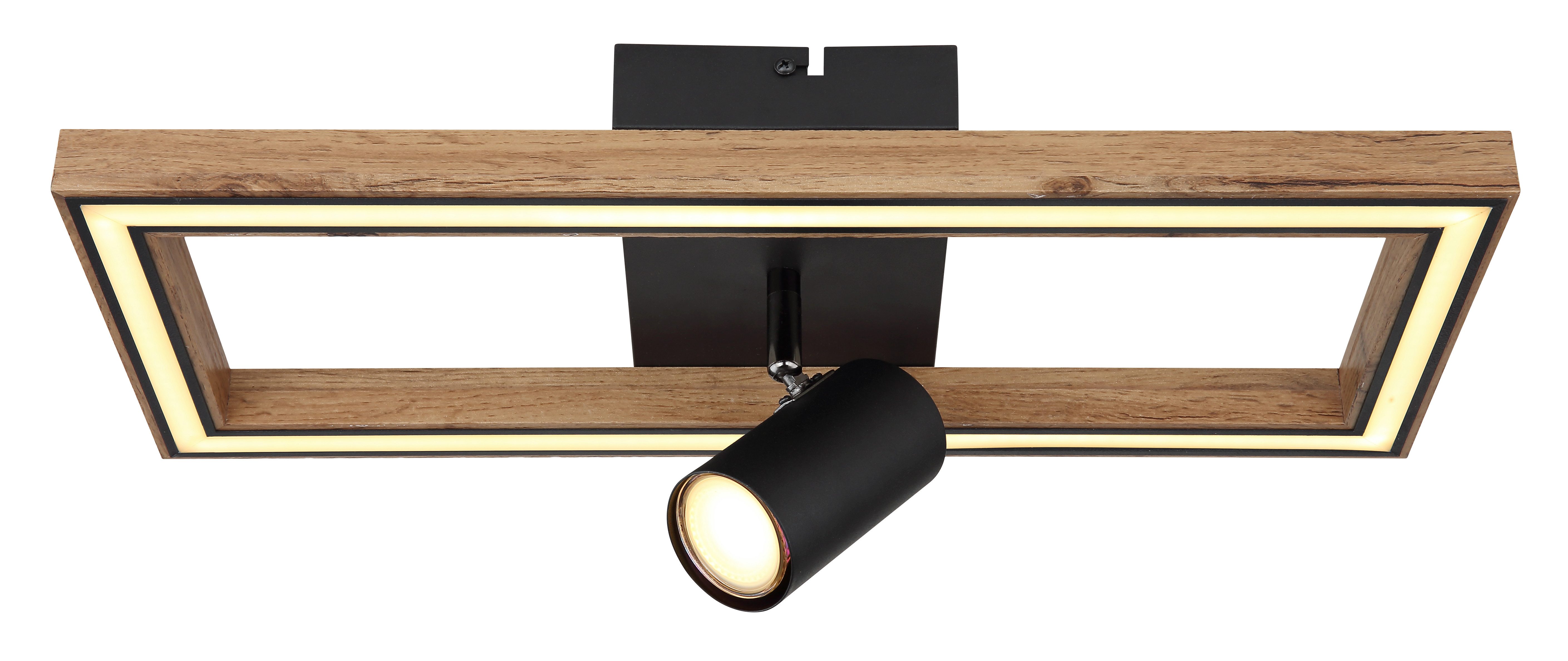 GLOBO LIGHTING LED Deckenleuchte MANDERA, LED fest integriert, Warmweiß, Deckenlampe/Wohnzimmer/Schlafzimmer/modern/Holz