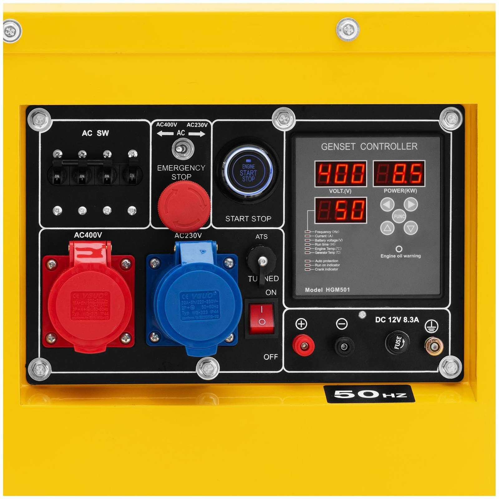 MSW Diesel Power Generator, Emergency Power Generator, 8500W, 30L, 240/400V, AVR Euro 5, 400V