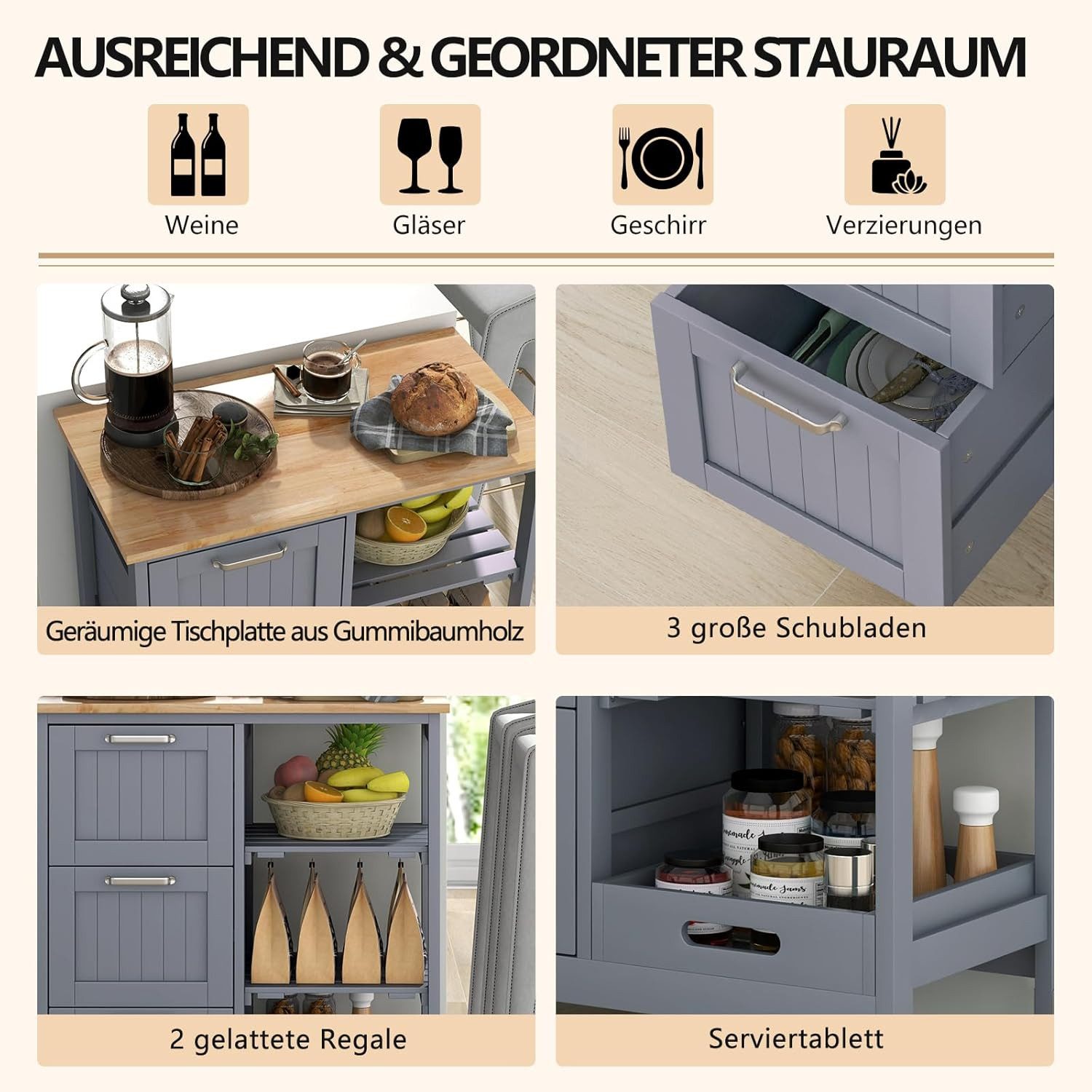 KOMFOTTEU Küchenwagen günstig online kaufen