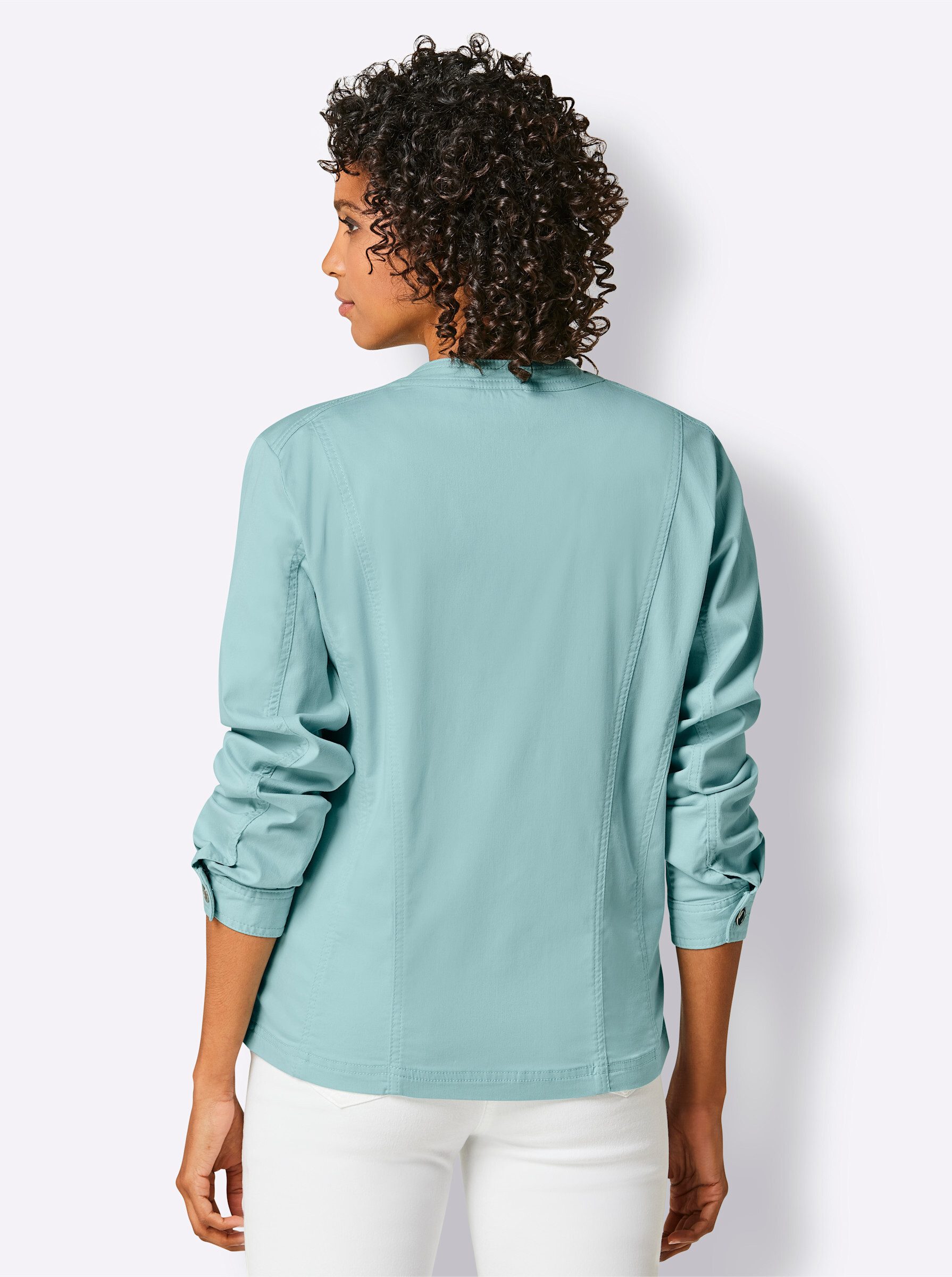 creation L Blusenblazer Baumwoll-Lyocell-Jeans-Blazer Langarm günstig online kaufen