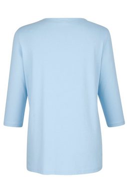 MIAMODA Rundhalsshirt T-Shirt Pailletten-Motiv 3/4-Ärmel