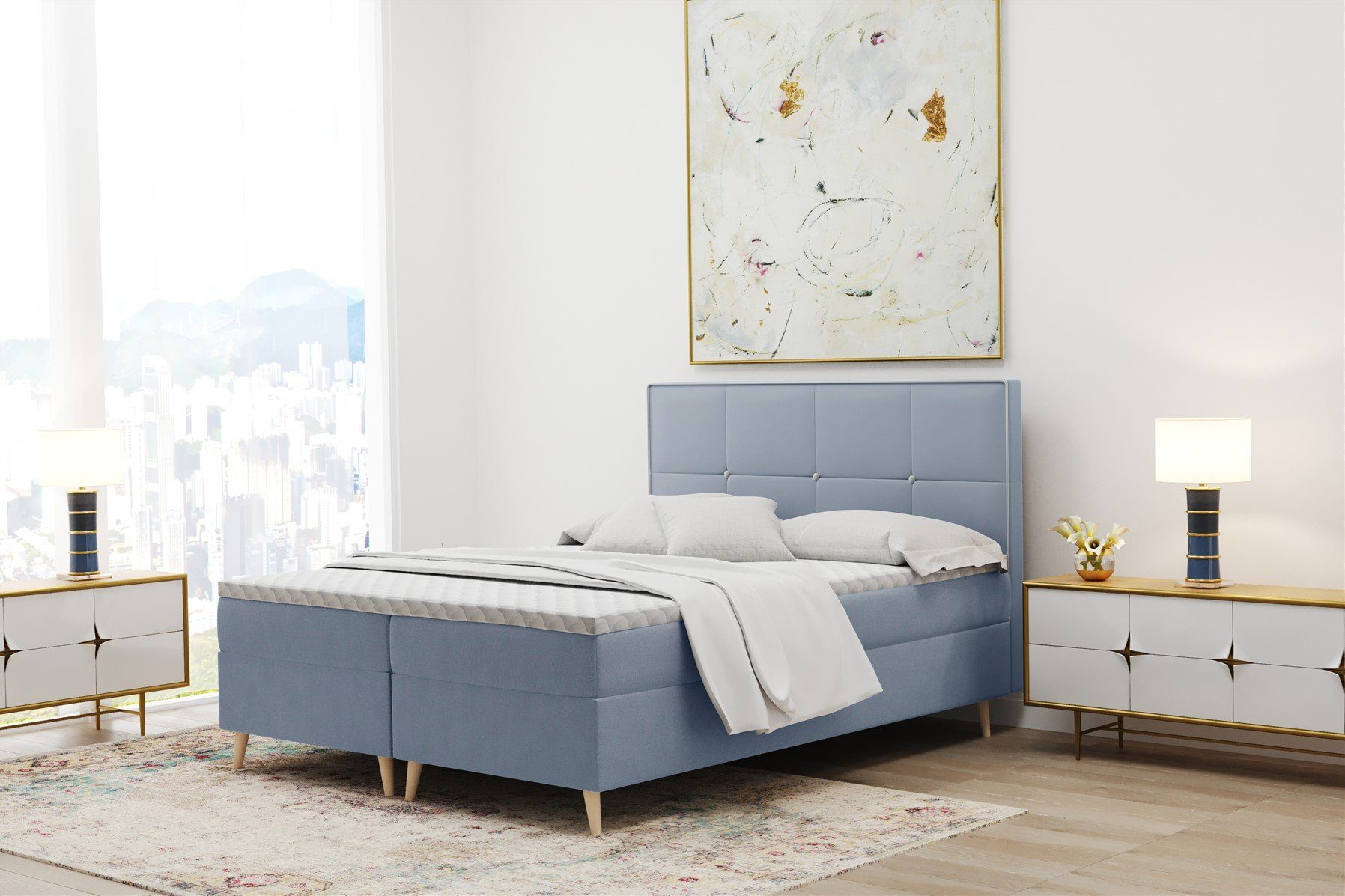 Fun Möbel Boxbett Schlafzimmerbett RENAN 200er (inkl. Bettkasten, inkl. Kal günstig online kaufen