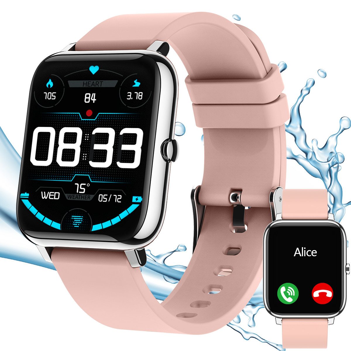 Smartwatch mit Blutdruckmessung Fitness Armbanduhr Smartwatch Smartwatch