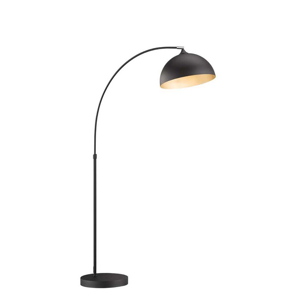 FISCHER & HONSEL Stehlampe, Leuchtmittel nicht inklusive, Bogenleuchte Stehlampe Leuchte schwarz gold Wohnzimmerlampe