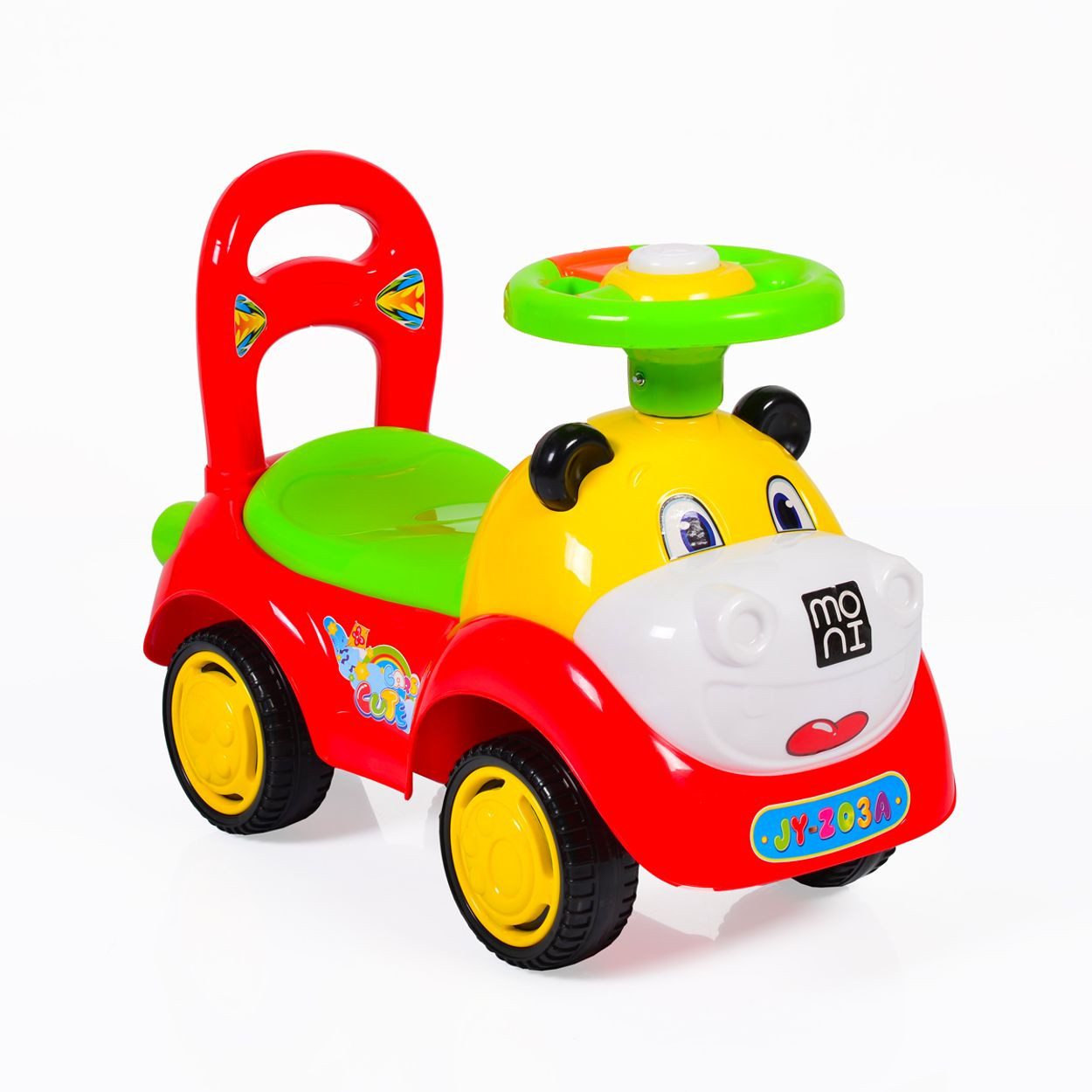 Moni Rutscher Super Car, Lustiges Design, Musikfunktion, Hupe, Rückenlehne, Laufhilfe