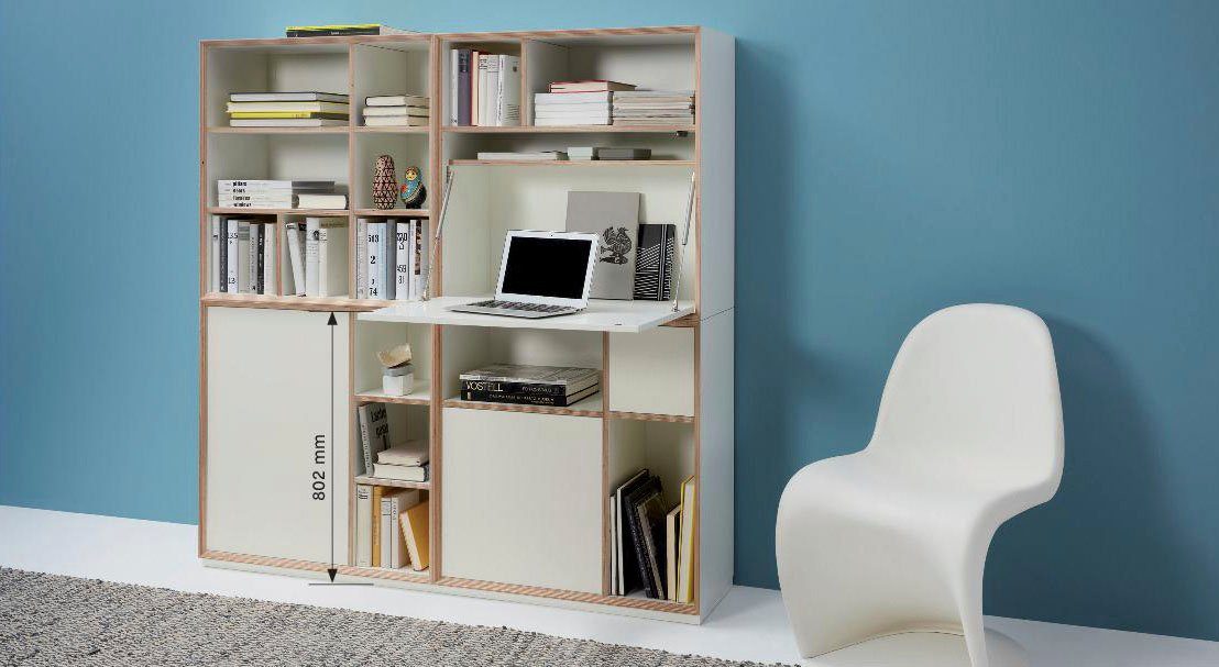 Müller Design German dem | HOME OFFICE, PLY VERTIKO Regalelement mit Award weiß Ausgezeichnet 2021 FIVE weiß LIVING SMALL