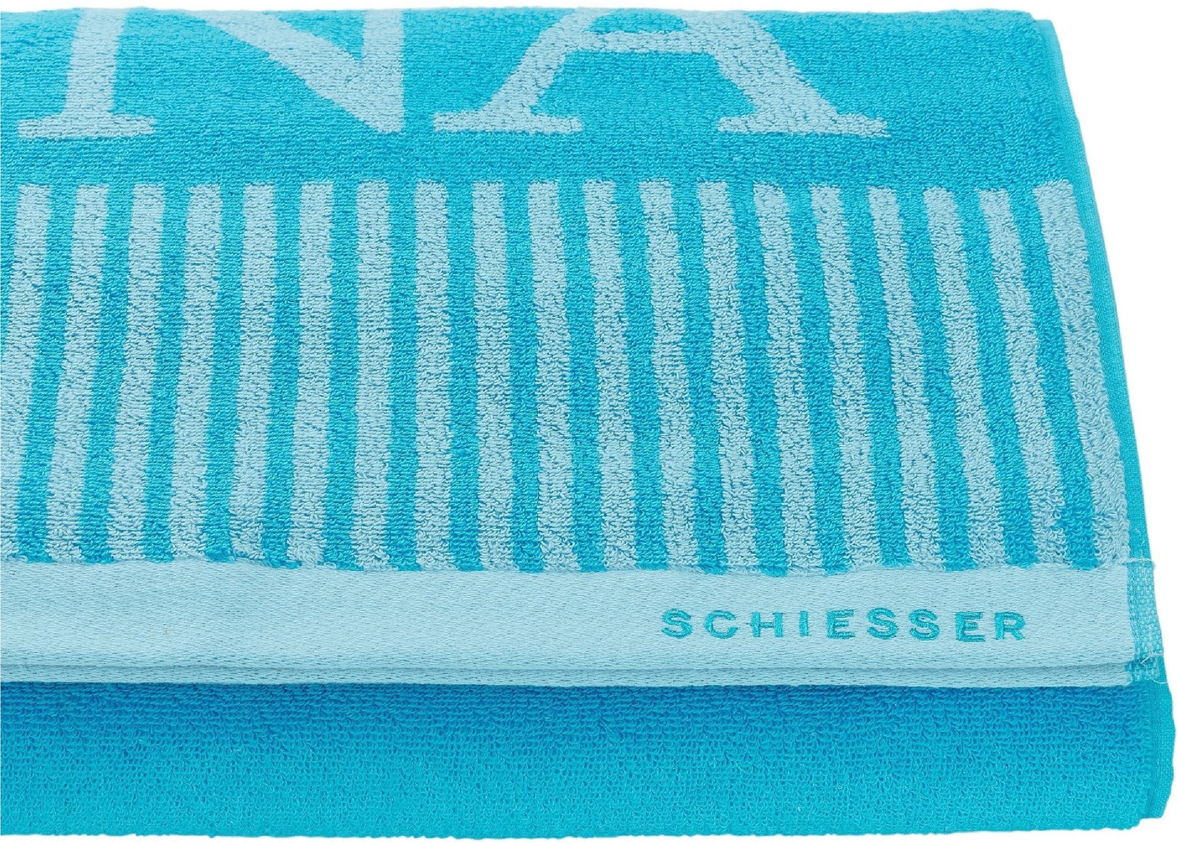 Schiesser Saunatuch Rom aus garngefärbtem, kuschelweichem Baumwollfrottier, Frottier (1-St), OEKO-TEX® MADE IN GREEN
