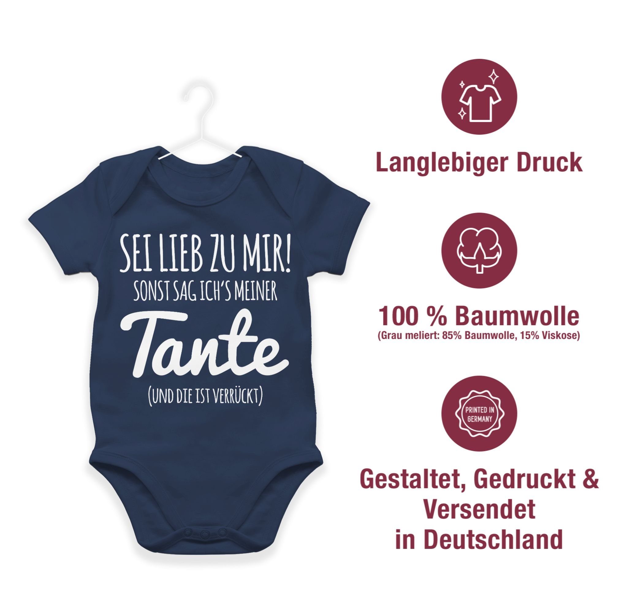 Shirtracer Shirtbody Tante 2 Tante Sei - Navy Blau Tante ichs Spruch sag sonst meiner zu lieb mir