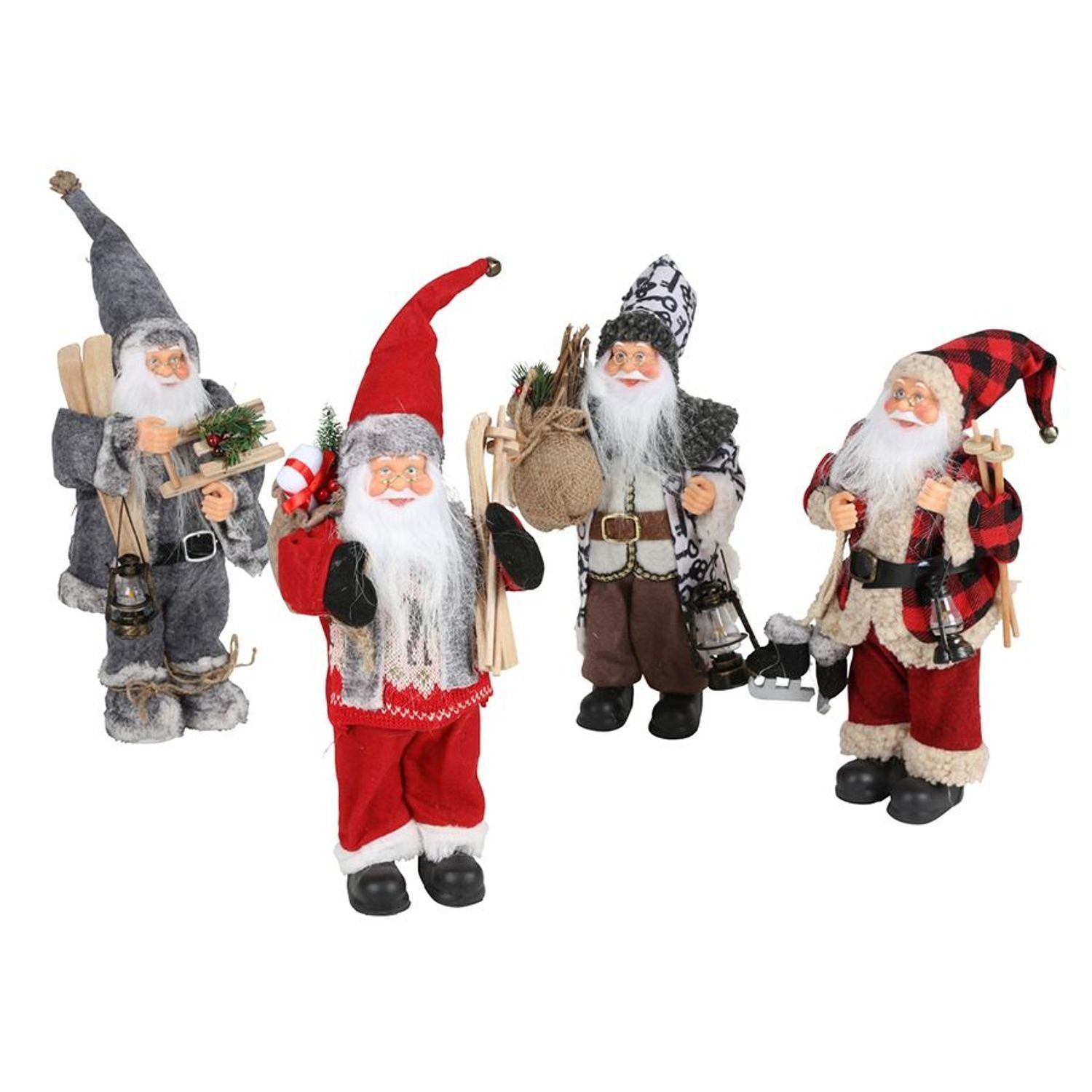 BURI Dekofigur Deko-Weihnachtsmann mit Weihnachtsaccessoires 30cm Weihnacht günstig online kaufen