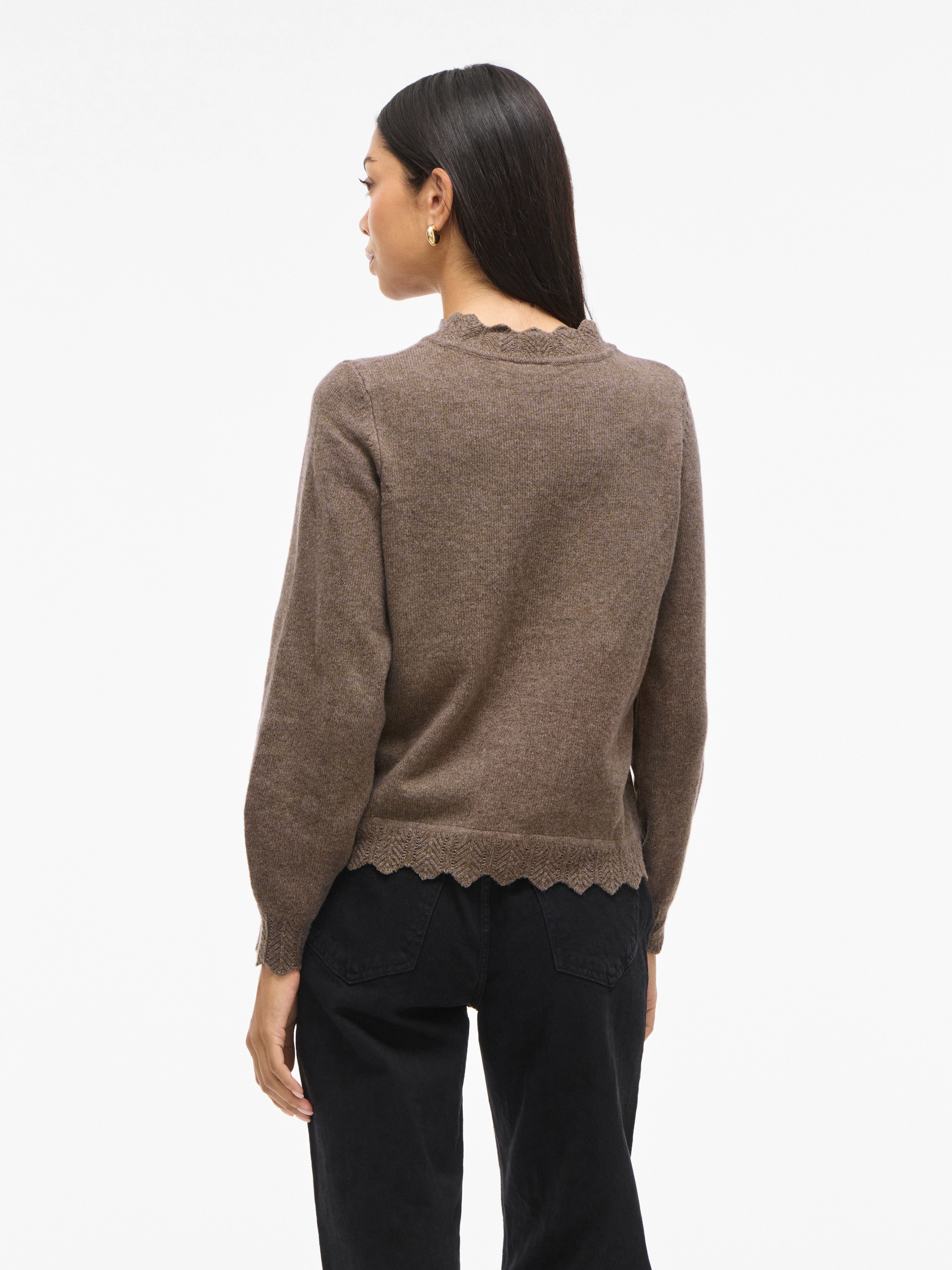 Vila Strickpullover VINIKOLINA O-NECK L/S KNIT TOP - NOOS