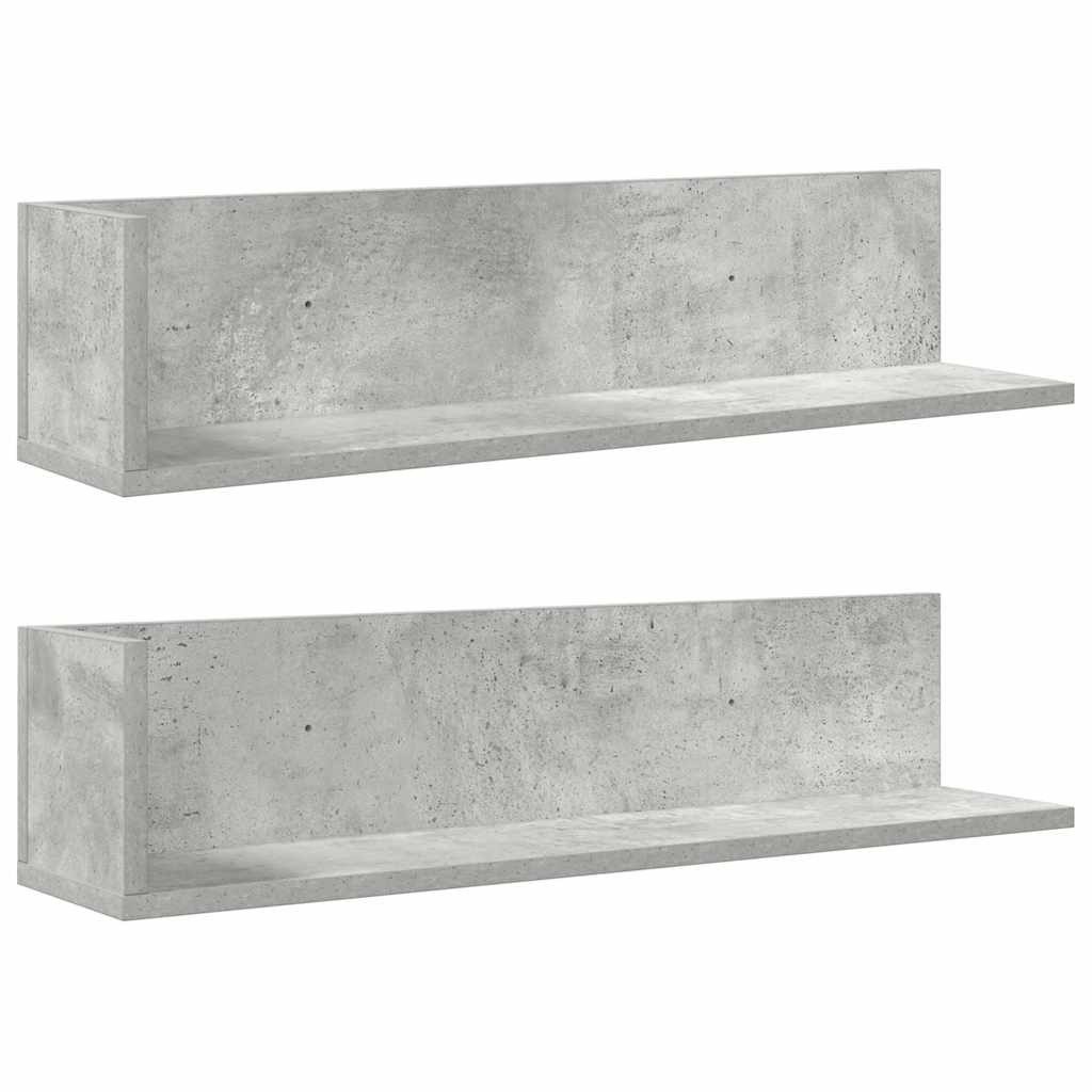 vidaXL Regal Wandregale 2 Stk. Betongrau günstig online kaufen