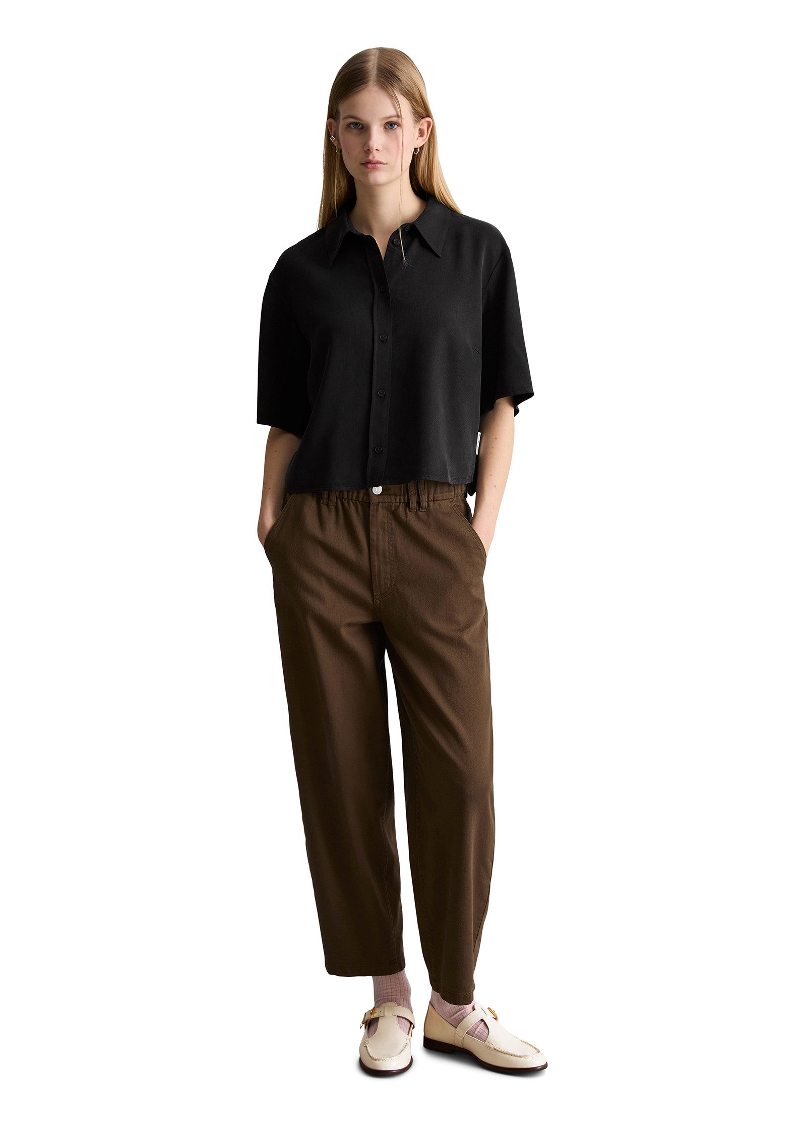 Marc O'Polo DENIM Kurzarmbluse Croped, relaxed fit