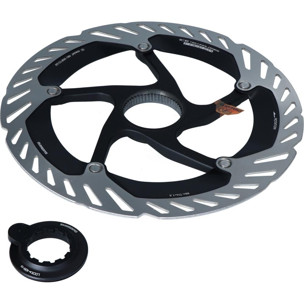 Shimano Scheibenbremse SHIMANO Bremsscheibe RT-CL900,180mm, m.Sperring, Innenverzahnung, m.Ma