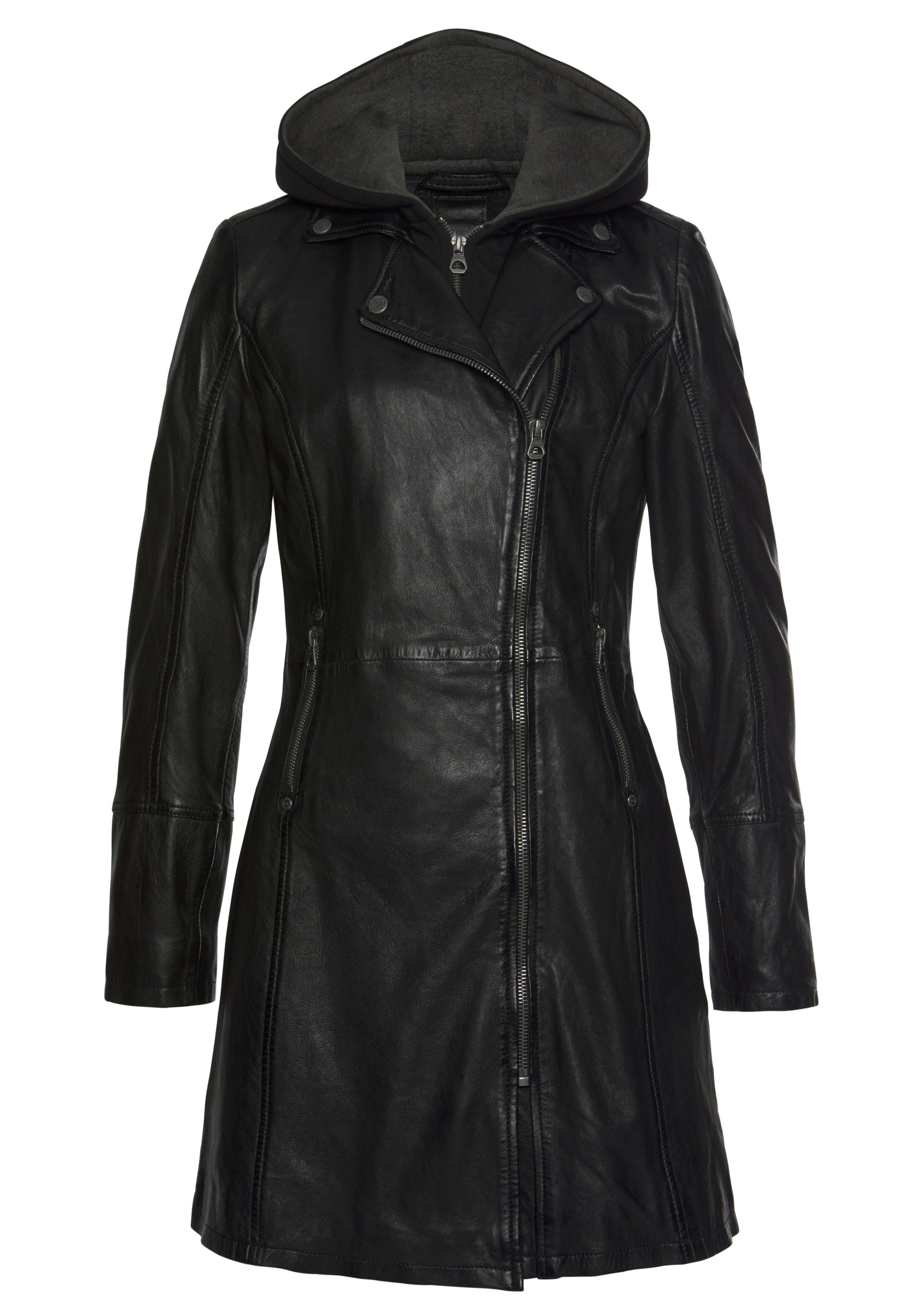 Mauritius Ledermantel Seneka lange Lederjacke mit abzippbarem Kapuzen-Einsatz. Reduzierter Preis € 144,99. Unverbindliche Preisempfehlung € 229,90