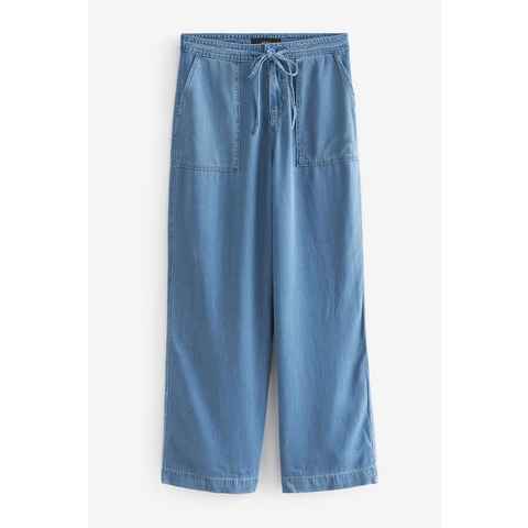Next Weite Jeans Lyocell-Hose mit weitem Beinschnitt + Bindegürtel (1-tlg)