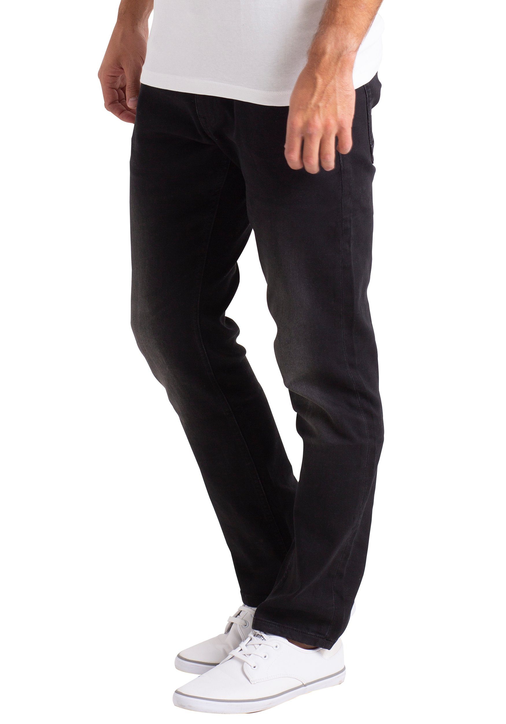 BlauerHafen Slim-fit-Jeans Herren Classic Knitted Denim Relaxed Fit Stretch günstig online kaufen