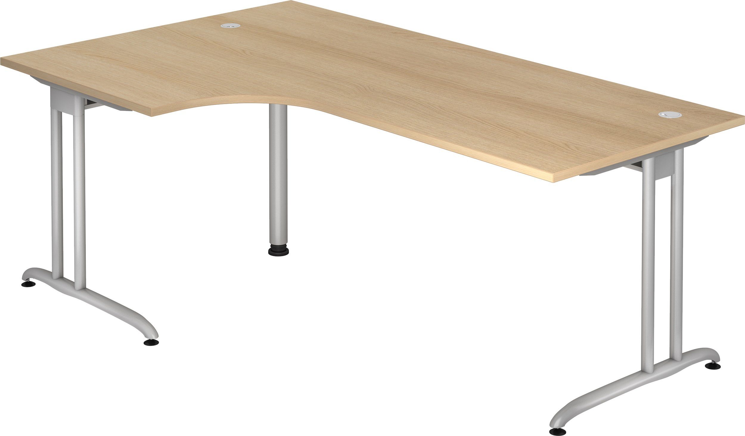 bümö Schreibtisch Schreibtisch Serie-B, Eckform: 200 x 120 cm - Dekor: Eiche