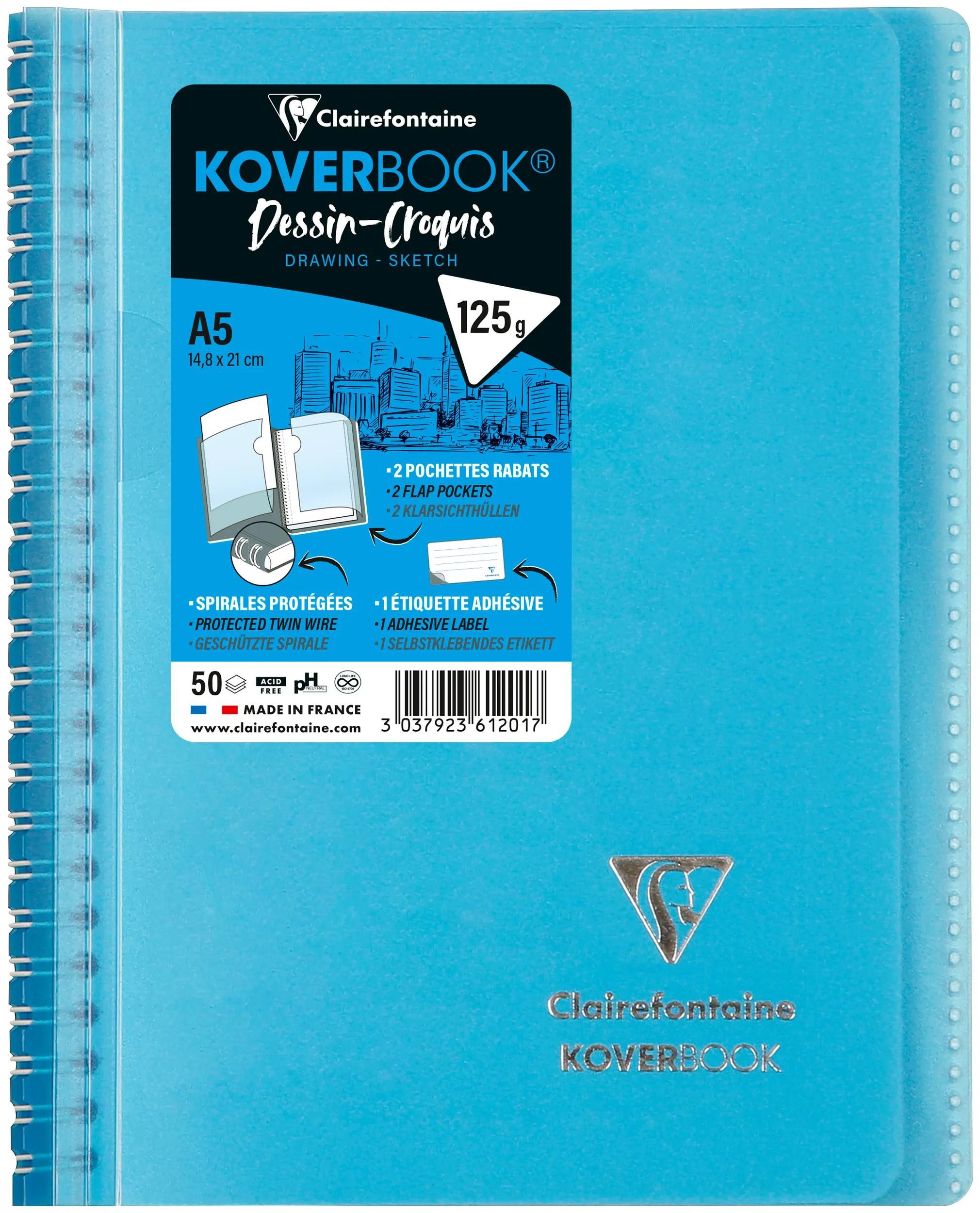CLAIREFONTAINE Malvorlage 10x Zeichenblock/Skizzenblock A5, 50 Blatt weiß Sortiert 361201C