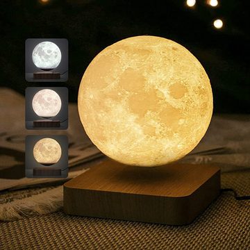 XDeer Nachtlicht Schwebende Mond Lampe 3D, LED-Mondlampe Magnetisch Mondlichtlampen In der Luft frei schweben und spinnen mit hölzerner Basis, für einzigartige Geschenke, Room Decor, Nachtlicht, Schreibtisch, Nehmen Sie die Magnetschwebetechnik an, der schwebende Mond wird aufgehängt und dreht sich automatisch frei ohne Unterstützung oder Kontakt. Was für eine interessante, erstaunliche und einzigartige Sache es ist, es ist einfach, die Augen und die Neugier der Menschen zu wecken., Die 3D-Drucktechnologie imitiert die Oberfläche des Mondes, um eine Textur zu erzeugen, die dem echten Mond ähnelt. Die Basis unseres Mondes ist aufgewertet und schön, bedeckt mit geschnitzten Streifen, die Baummuster imitieren.