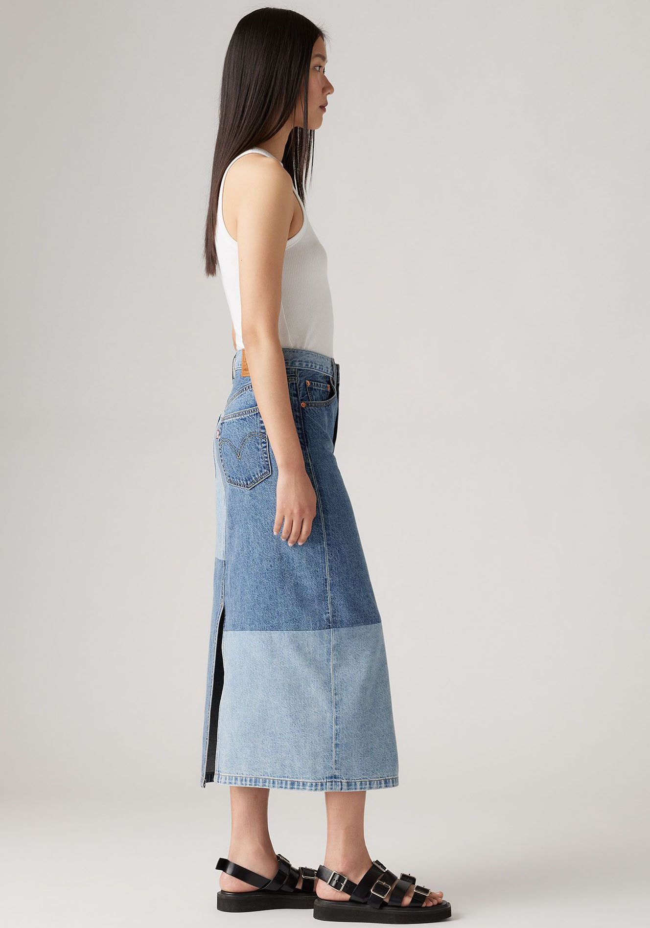 Levi's® Midirock BUTTON MIDI SKIRT PAT mit Knopfleiste