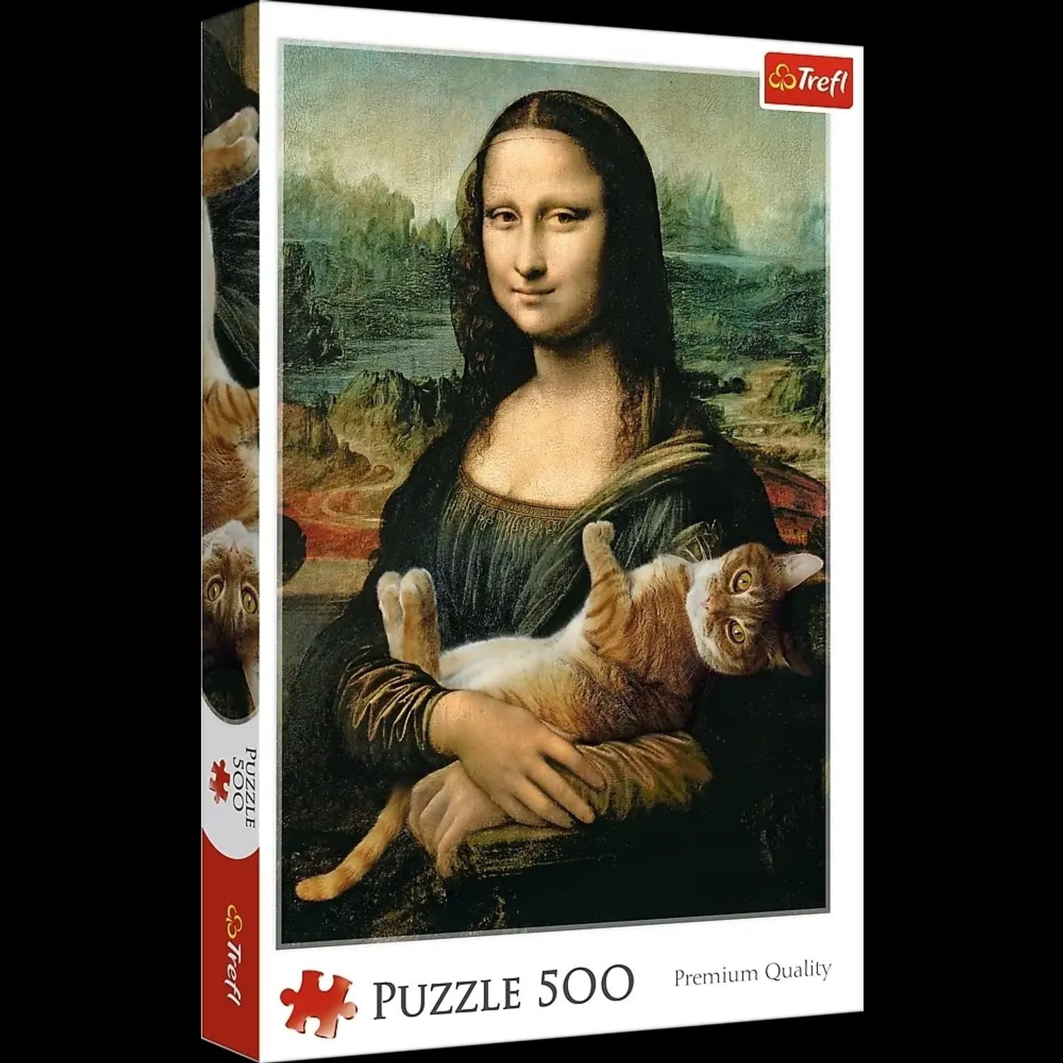 Trefl Puzzle Mona Lisa mit schnurrender Katze (Puzzle), 599 Puzzleteile