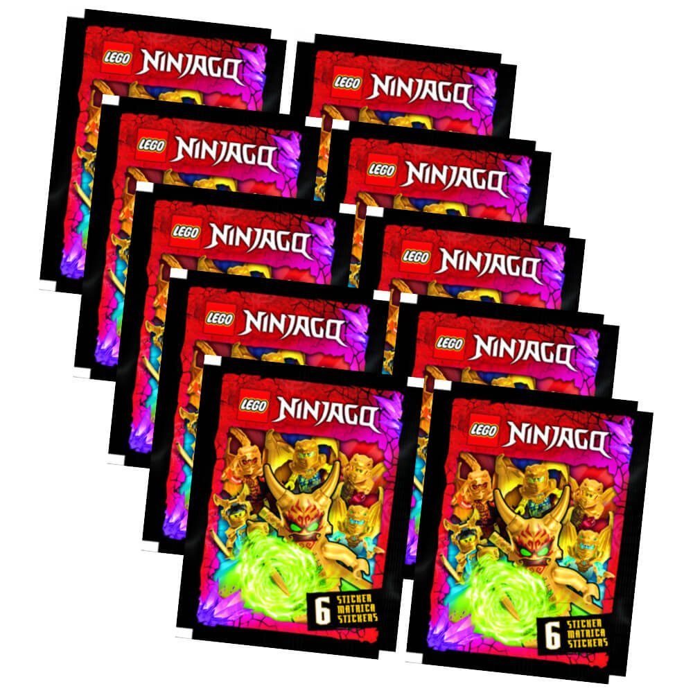 Blue Ocean Sticker Lego Ninjago Sticker - Crystalized 2023 - Sammelsticker - 10 Tüten, (Set), Ninjago Crystalized Sticker - 10 Tüten Sammelsticker