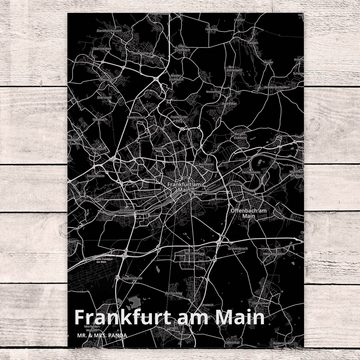 Mr. & Mrs. Panda Postkarte Frankfurt am Main - Geschenk, Dankeskarte, Stadt Dorf Karte Landkarte