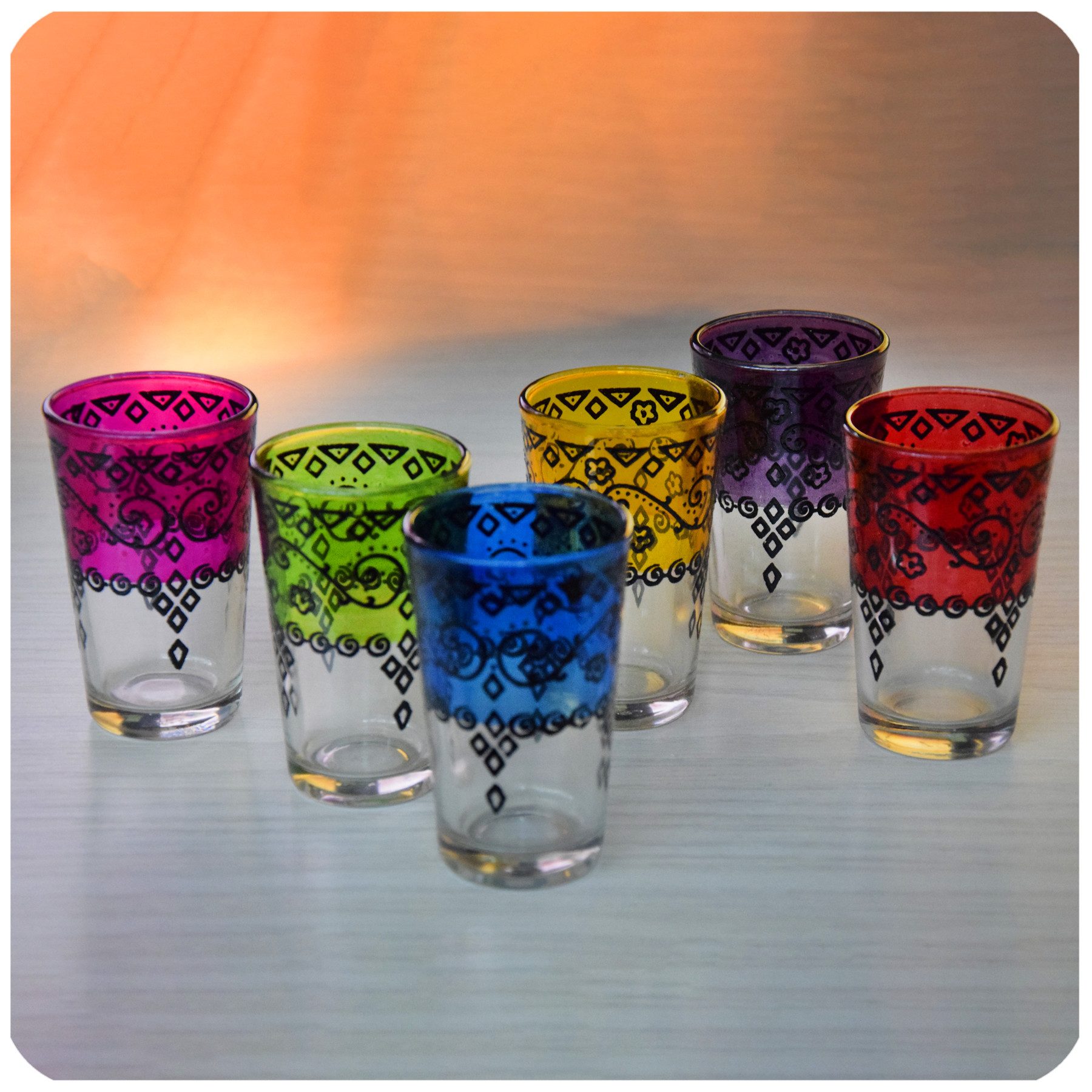 SIMANDRA Teeglas orientalische Teegläser marokkanisches Teeglas Set 6-teilig, handgefertigt. € 26,90