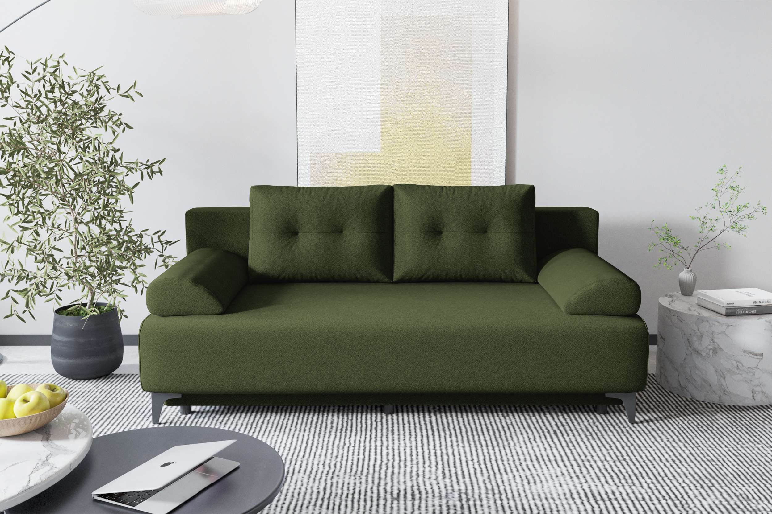 99rooms 3-Sitzer Fiora, Sofa, Inkl. 2 Rückenkissen, 2 Armteilkissen, mit Rundumbezug