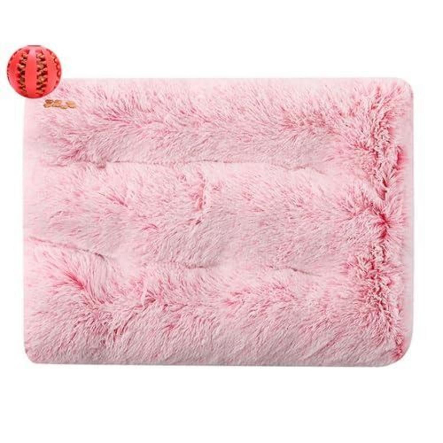 LuxusKollektion Tierkissen Hundebett Rechteck Plüsch Rosa 45x30cm