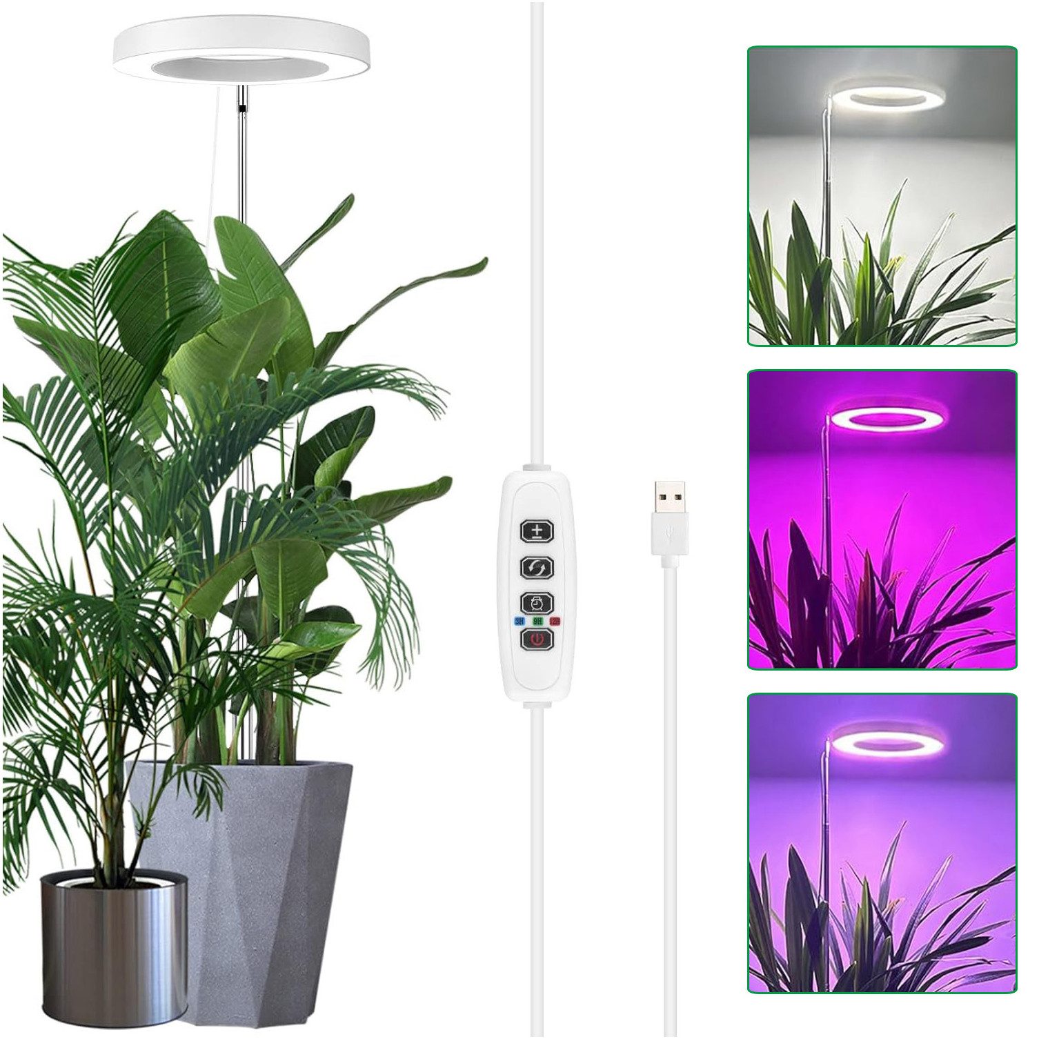 Jibenhome Pflanzenlampe LED Vollspektrum Pflanzenlicht für Zimmerpflanzen, günstig online kaufen