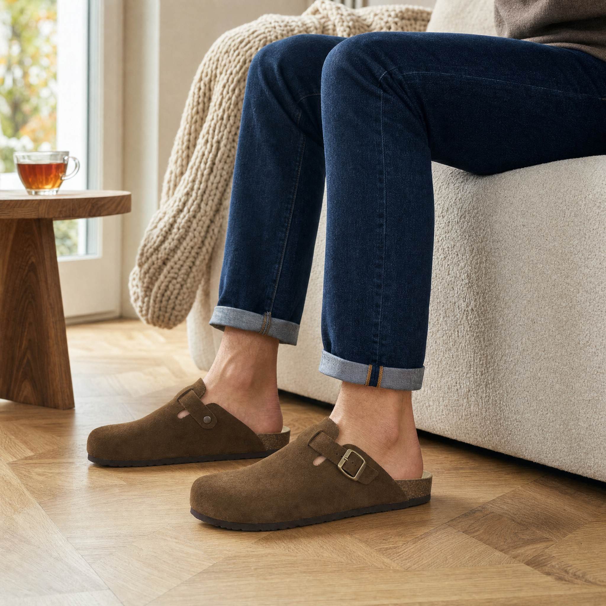 AFS-Schuhe Herren Clog aus Veloursleder mit Fußbett, Made in Germany – Bild 2 von 5