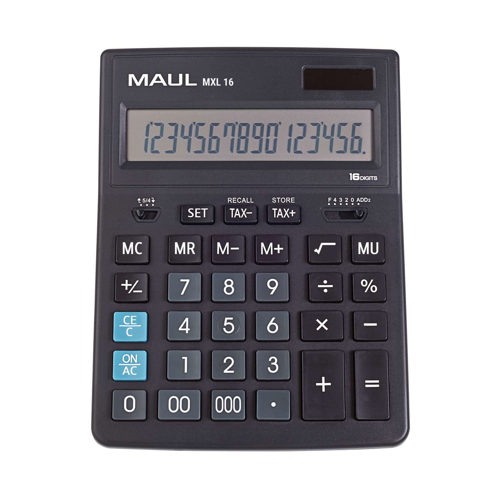 MAUL Taschenrechner MAUL Tischrechner MXL 16 Solar Batterie 1-zeilig, 16 Ziffern schwarz