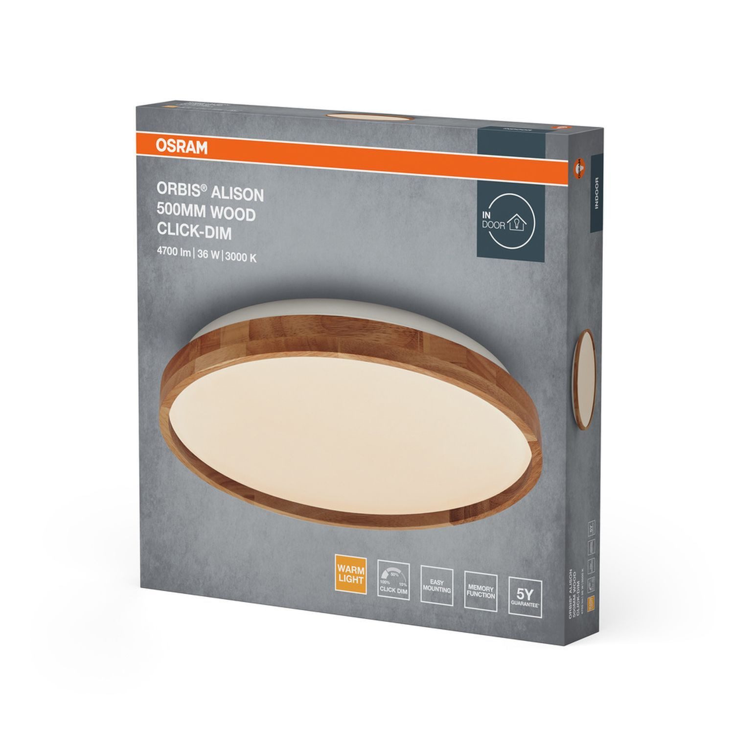 Licht-Erlebnisse Deckenleuchte SALESIN, LED fest integriert, Warmweiß, LED rund Ø 50 cm 3000 K 2600 lm Modern