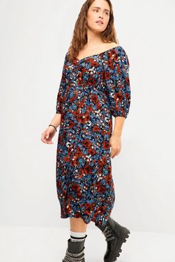 Studio Untold Sommerkleid Midikleid A-Line Print herzförmiger Ausschnitt