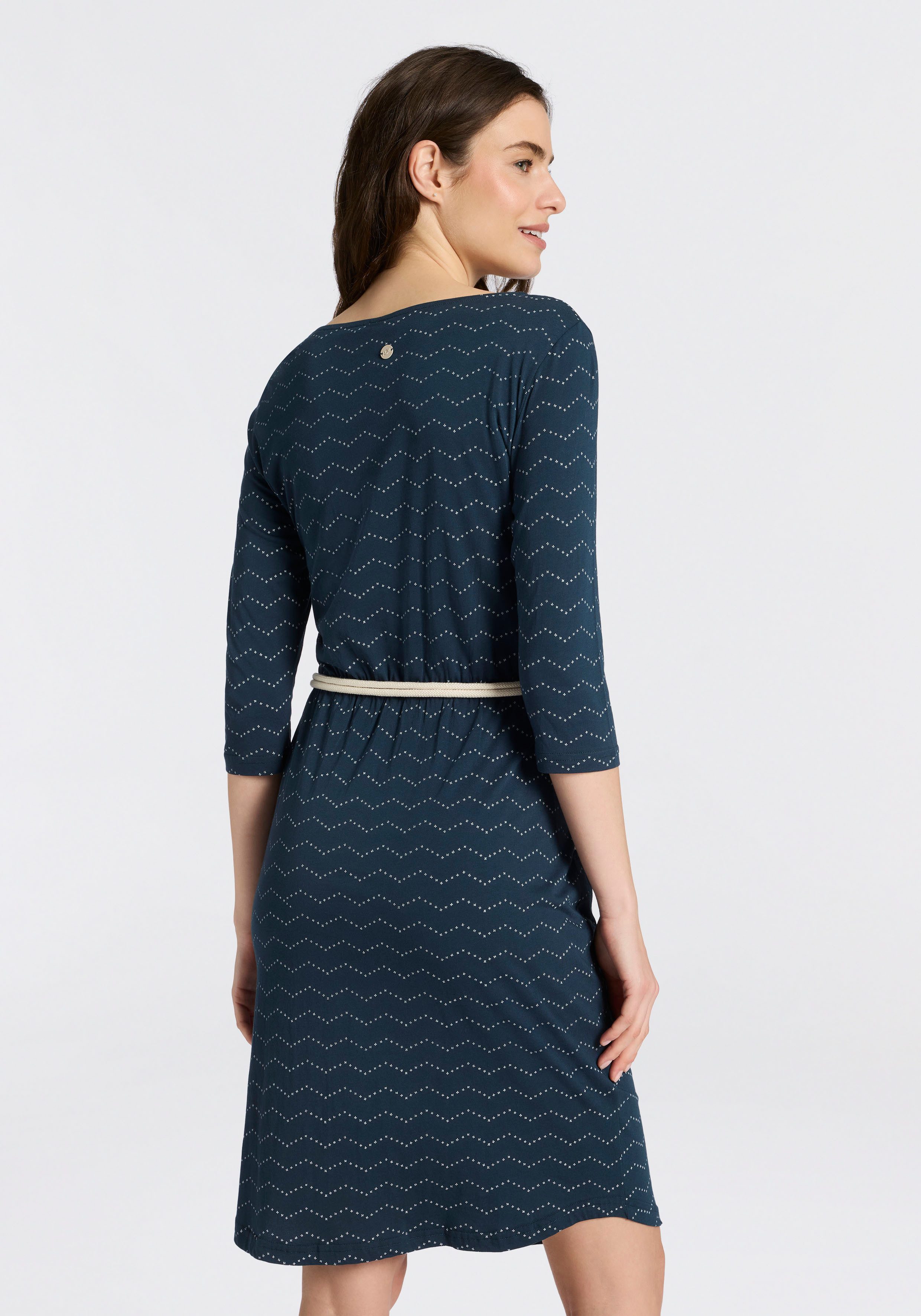 Ragwear Jerseykleid LILITHA ZIG ZAG O mit Taillen-Bindegürtel günstig online kaufen