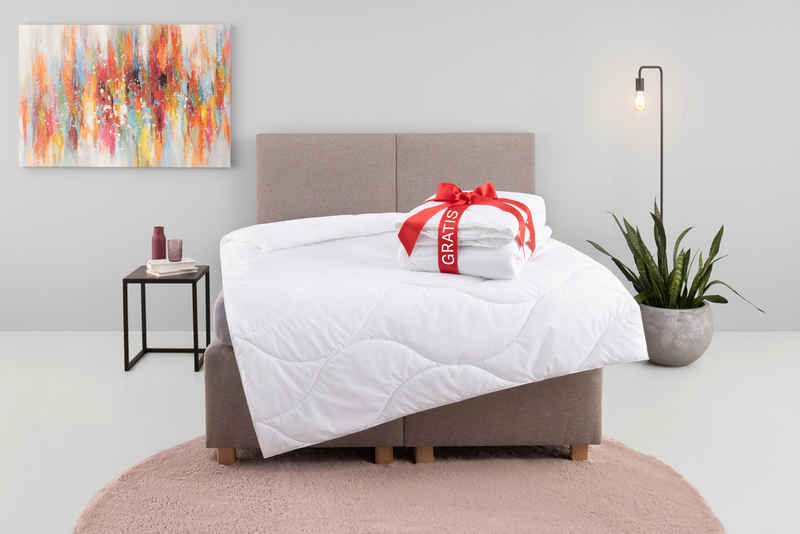 Microfaserbettdecke, Caelan, kaufe eine Decke - erhalte die 2. Decke gratis!, my home, Füllung: 100% Polyester, Bezug: 100% Polyester, Bettdecke 135x200 cm, 155x220 cm und weitere Größen, Sommer, Winter